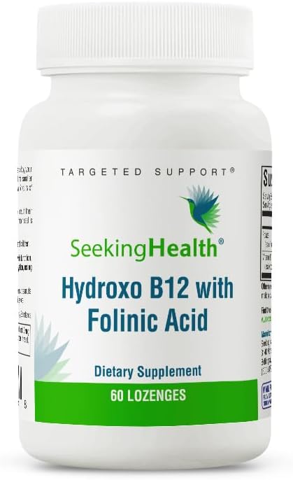 Hydroxo B12 with Folinic Acid - Non-Methylated Folate Supplement for Heart Health - 60 Lozenges