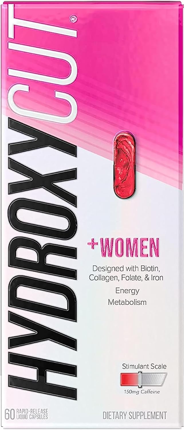 Hydroxycut for Women - 60 Rapid-Release Liquid Capsules with Biotin, Collagen, Folate & Iron