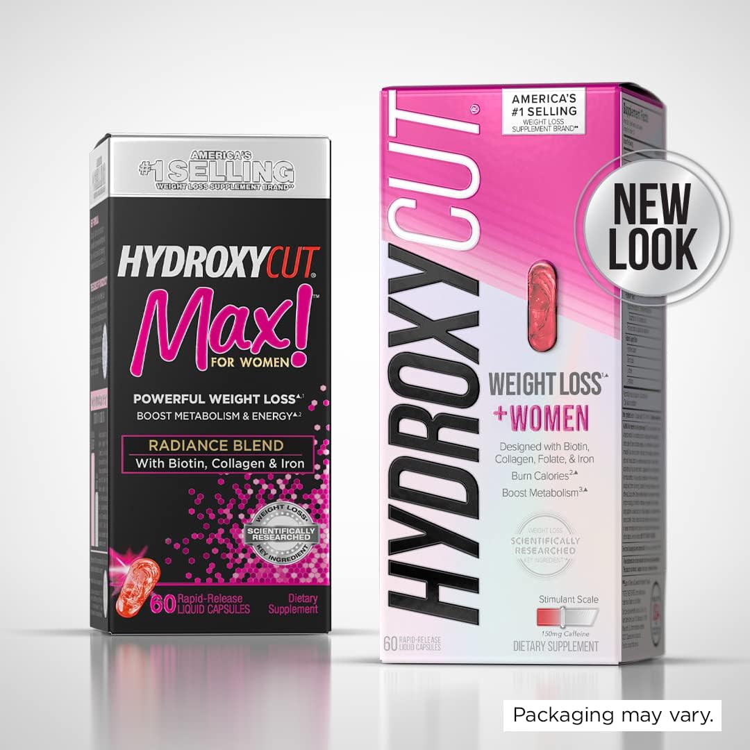 Hydroxycut for Women - 60 Rapid-Release Liquid Capsules with Biotin, Collagen, Folate & Iron