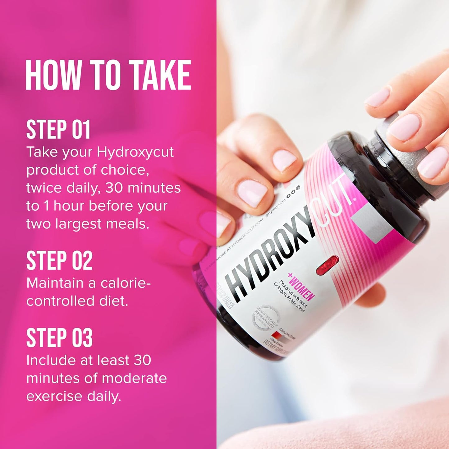 Hydroxycut Women Rapid-Release Liquid Capsules - Pack of 2 with Biotin, Collagen, Folate & Iron