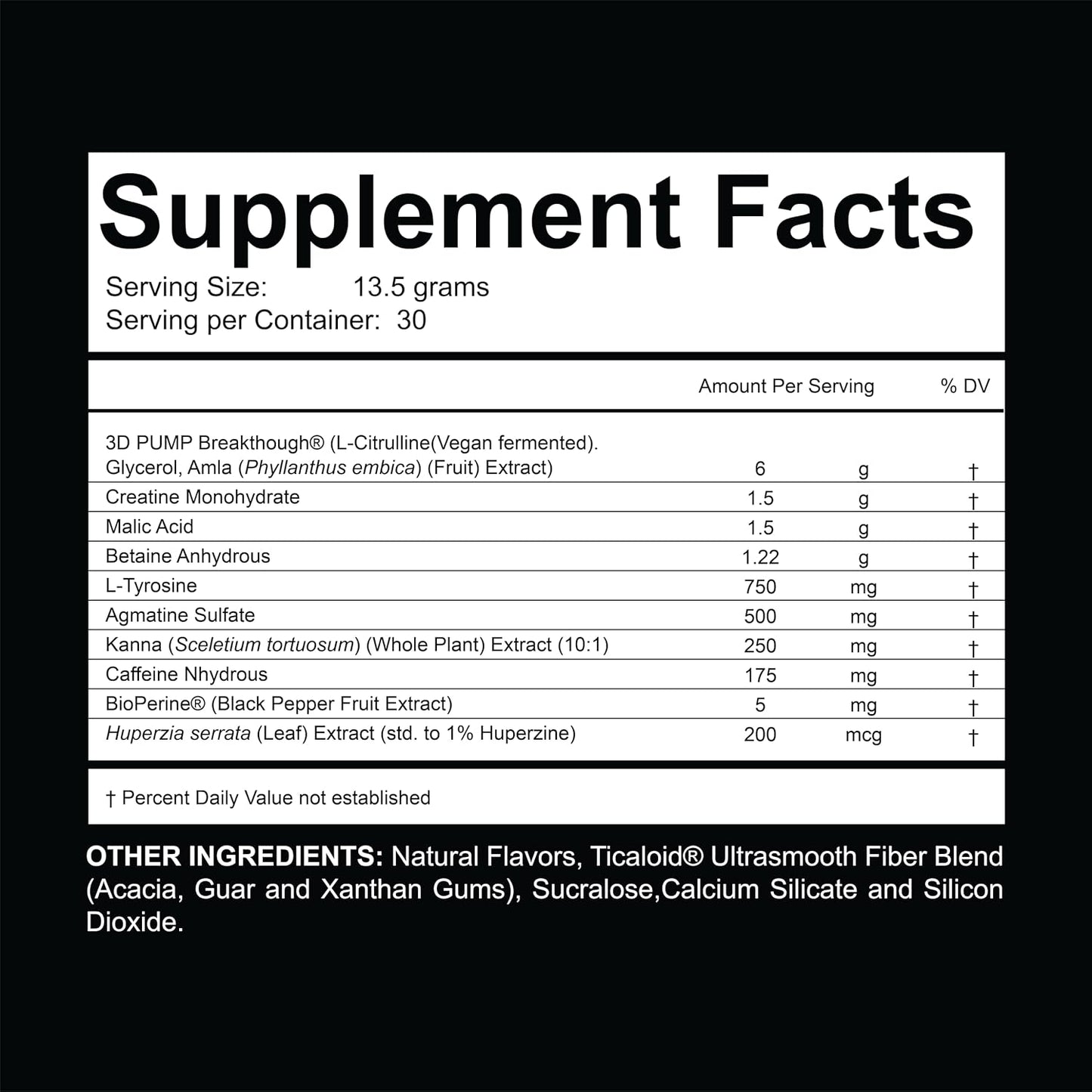 Hyfuel Nutrition Zeus Pump Pre-Workout Powder - Enhance Focus and Energy - With Creatine, L-Citrulline, Agmatine, Kanna, Betaine Anhydrous - 3D Pump Breakthrough® Formula - Tropical Peach Flavor - Sugar-Free