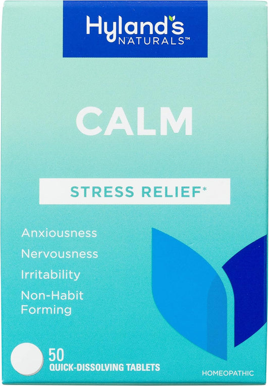 Hyland's Calm Tablets: Natural Stress Relief Supplement for Anxiousness, Nervousness, Irritability - 50 Count