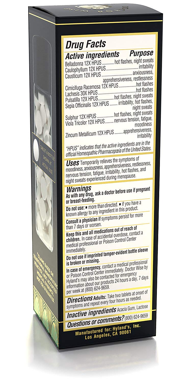Hyland's Doctor Wise Mood Relief Tablets for Menopause Symptoms, 68 Count