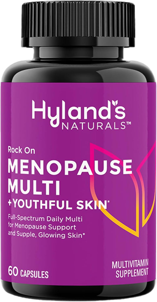 Hyland's Rock On Menopause Relief Multivitamin for Women - 60 Capsules - Immune Support, Biotin, Collagen, Red Clover - Youthful Skin Formula