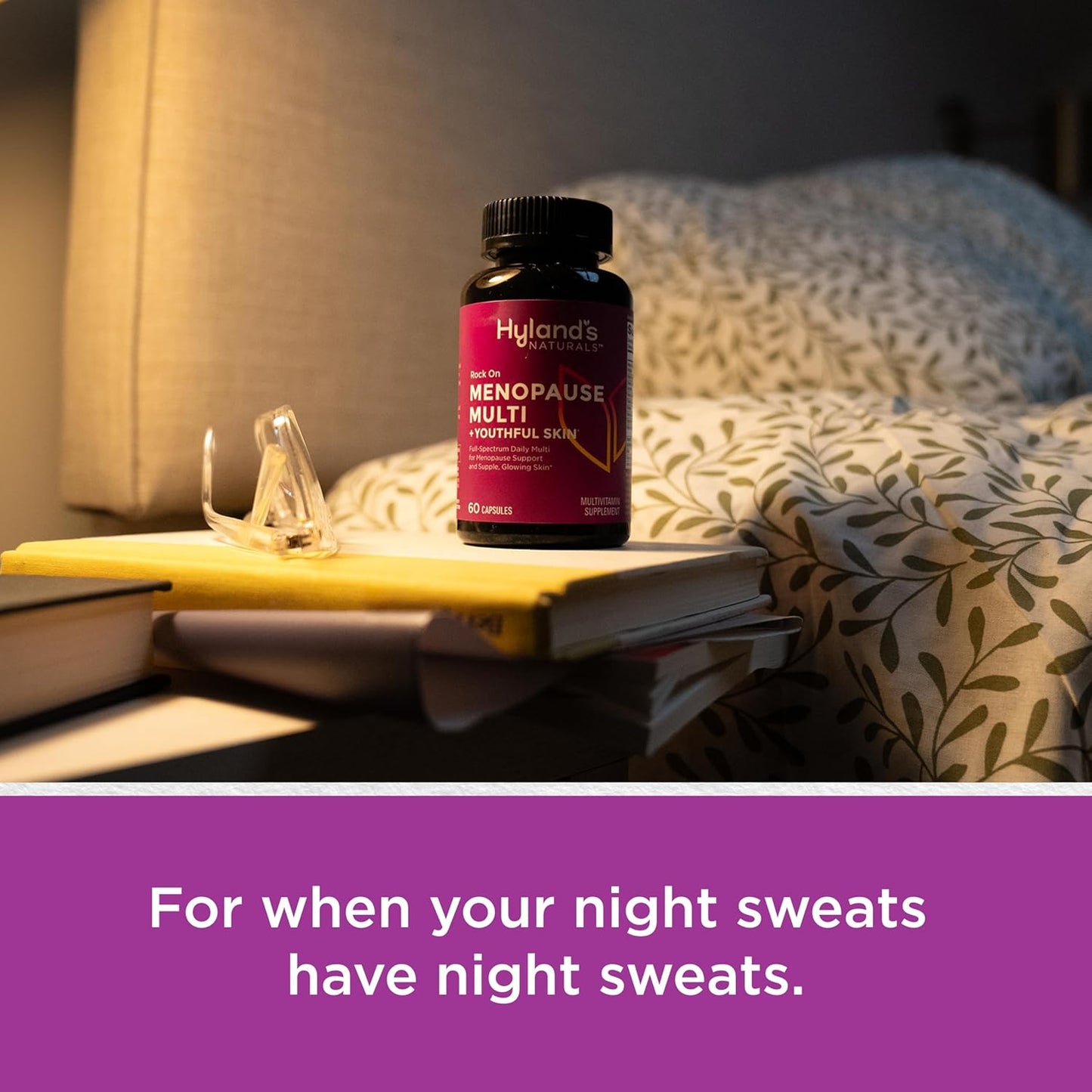 Hyland's Rock On Menopause Relief Multivitamin for Women - 60 Capsules - Immune Support, Biotin, Collagen, Red Clover - Youthful Skin Formula