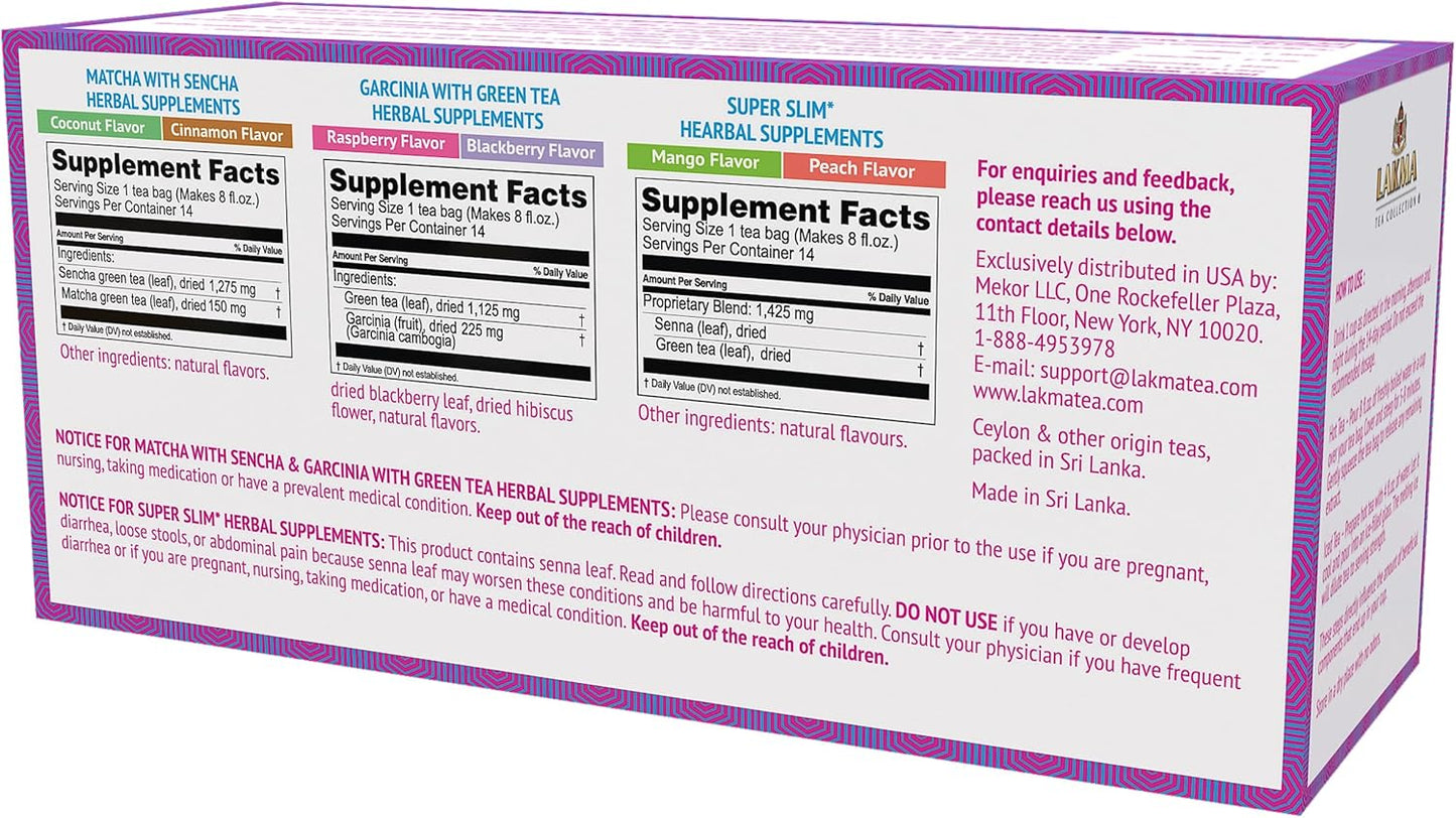 HYLEYS Lakma Green Tea Weight Loss Kit - 14 Days Supply, 42 Tea Bags