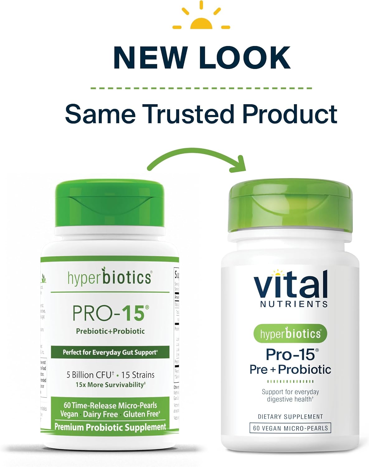 Hyperbiotics Pro-15 Pre + Probiotic Supplement | 15 Strains | Supports Digestive Health | Vegan | 60 Pearl Tablets