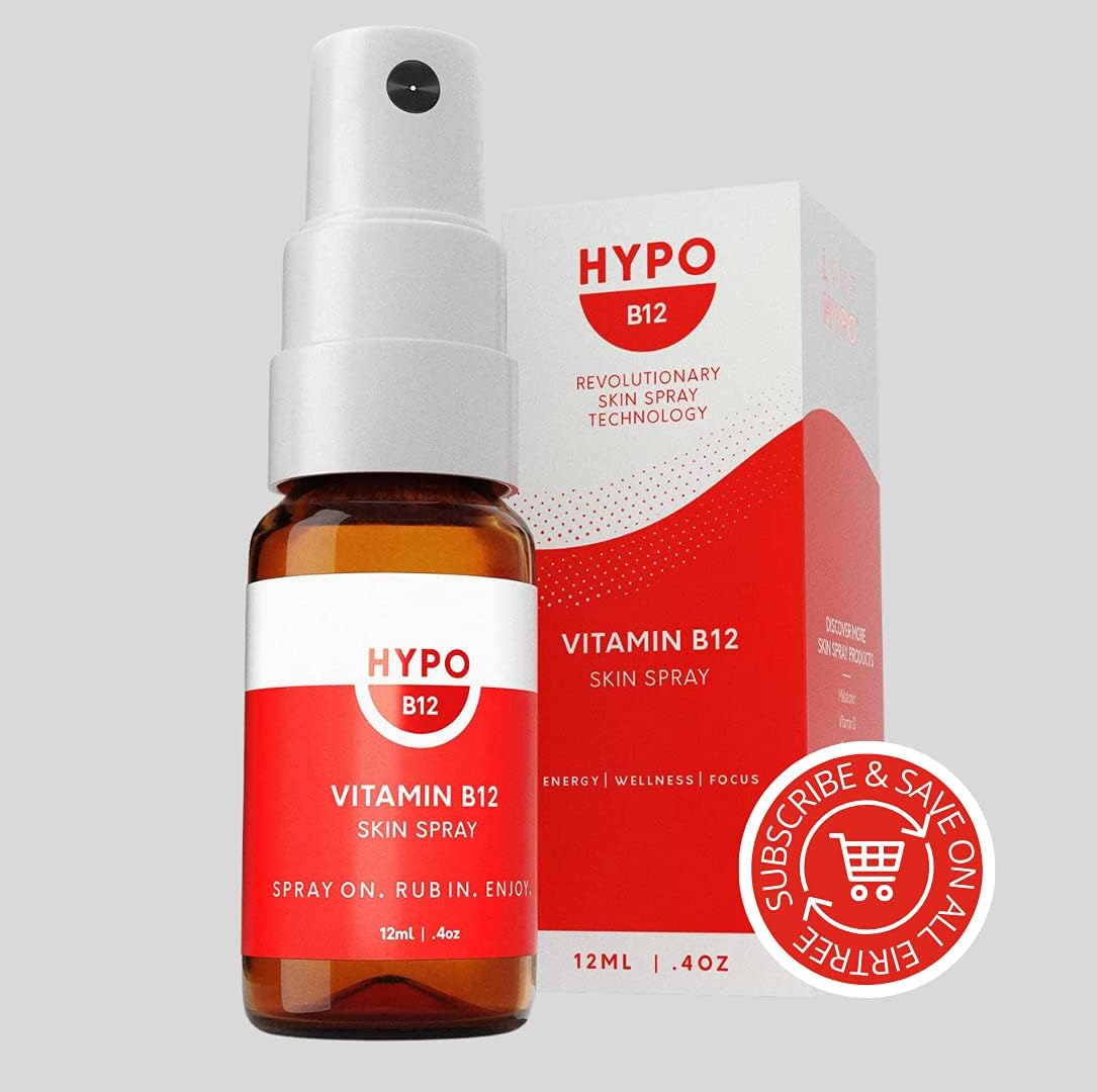 Hypo Vitamin B12 Spray by Eirtree Health | 16x More Effective Than Pills | Rapid Absorption | Topical for Energy & Mood | 680 mcg Per Application | 30 Day Supply