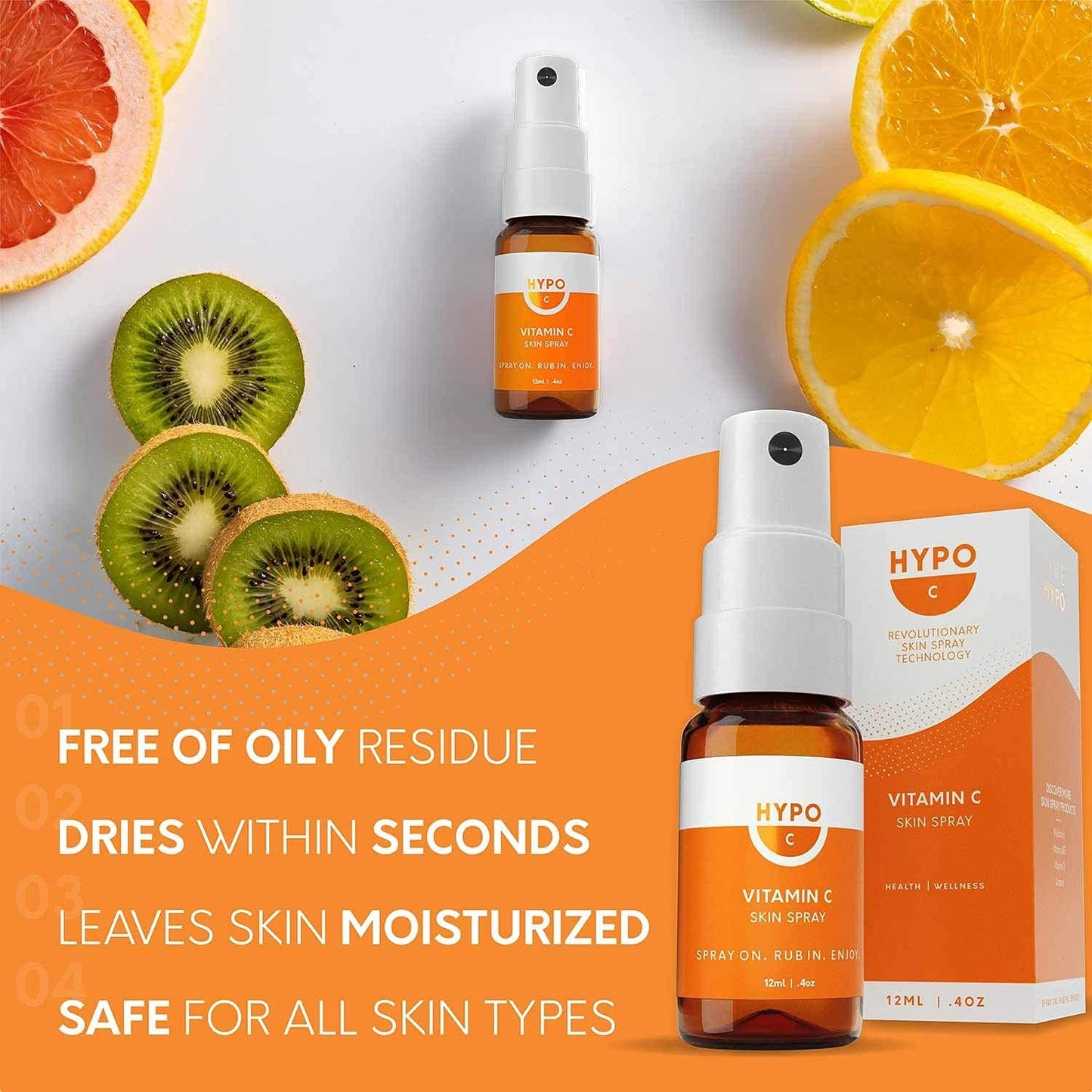 HYPO Vitamin C Spray by Eirtree Health | Organic Topical Supplement | Fast Absorption | Immune System Booster | 3,000 mg, 30 Day Supply