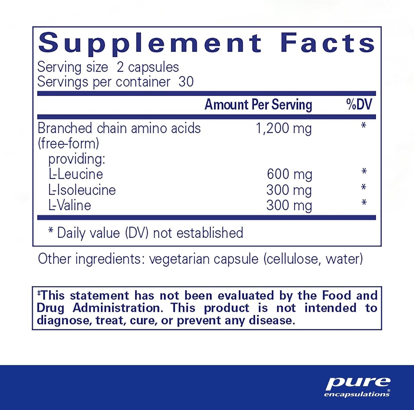 Hypoallergenic BCAA Capsules for Muscle Support During Exercise - 60 Capsules