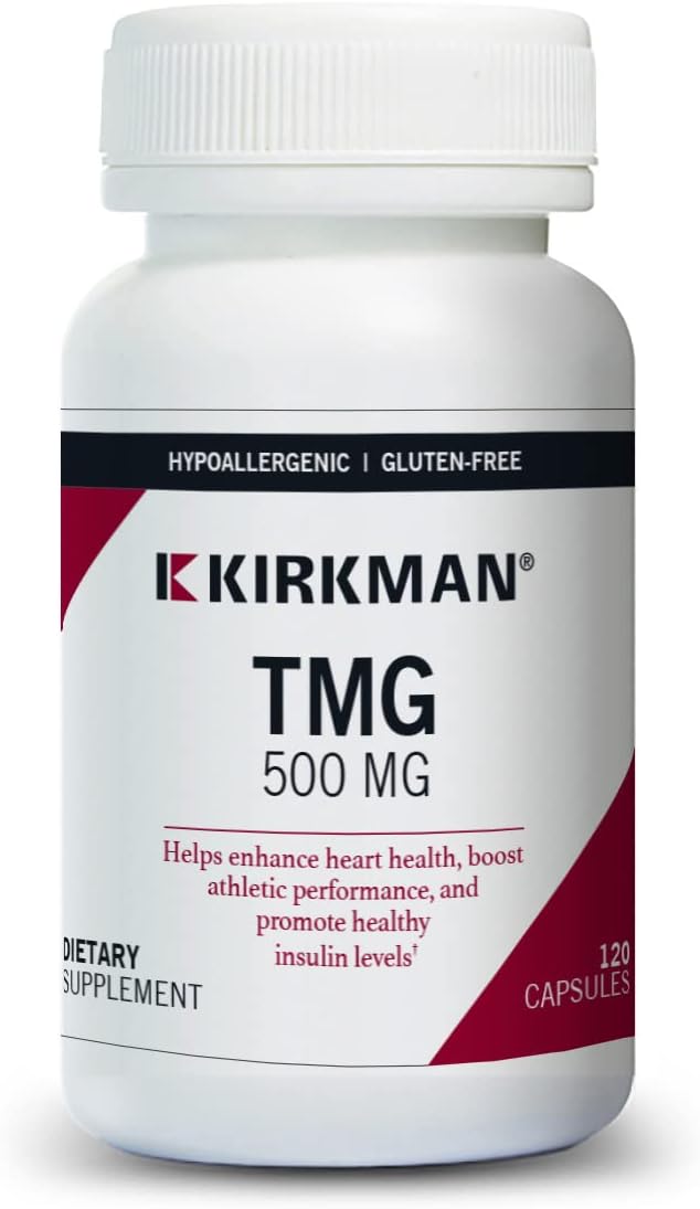 Hypoallergenic Kirkman TMG 500mg Vegetarian Capsules - 120 Count - Trimethylglycine Supplement - Gluten & Casein Free