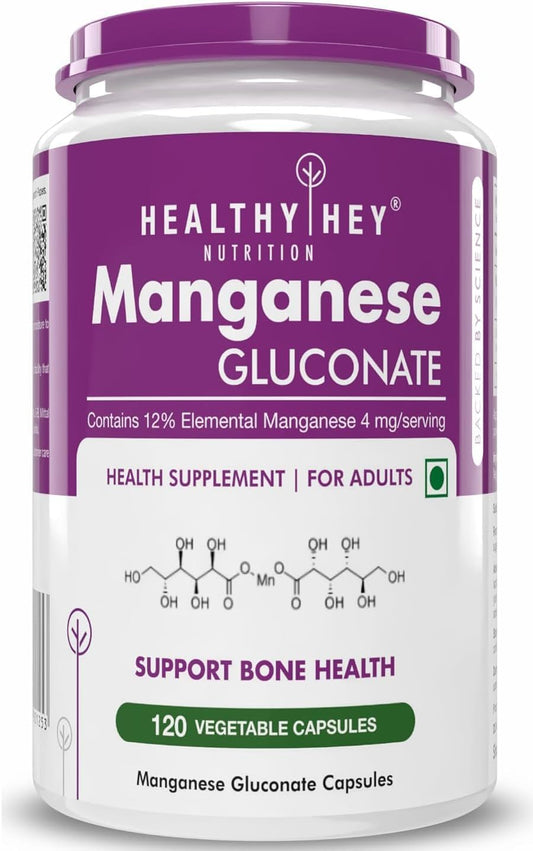 Hypoallergenic Manganese Gluconate Supplement for Connective Tissue and Bones - 120 Capsules