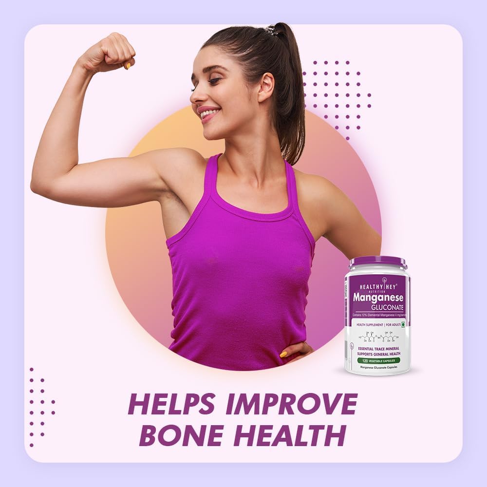 Hypoallergenic Manganese Gluconate Supplement for Connective Tissue and Bones - 120 Capsules