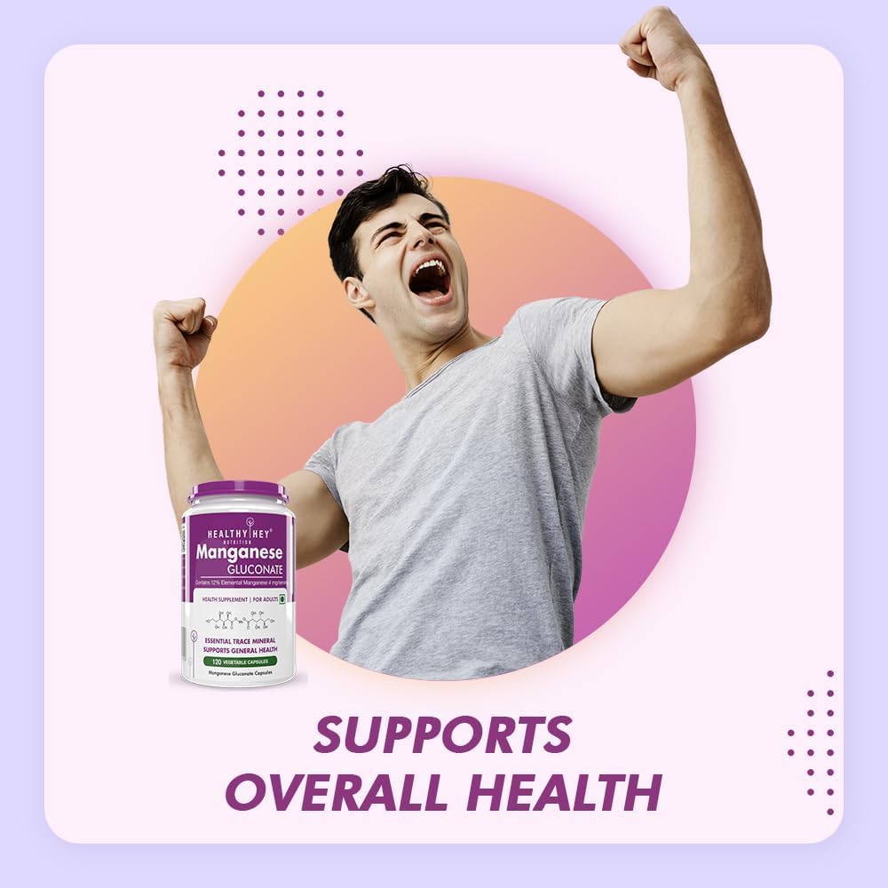 Hypoallergenic Manganese Gluconate Supplement for Connective Tissue and Bones - 120 Capsules