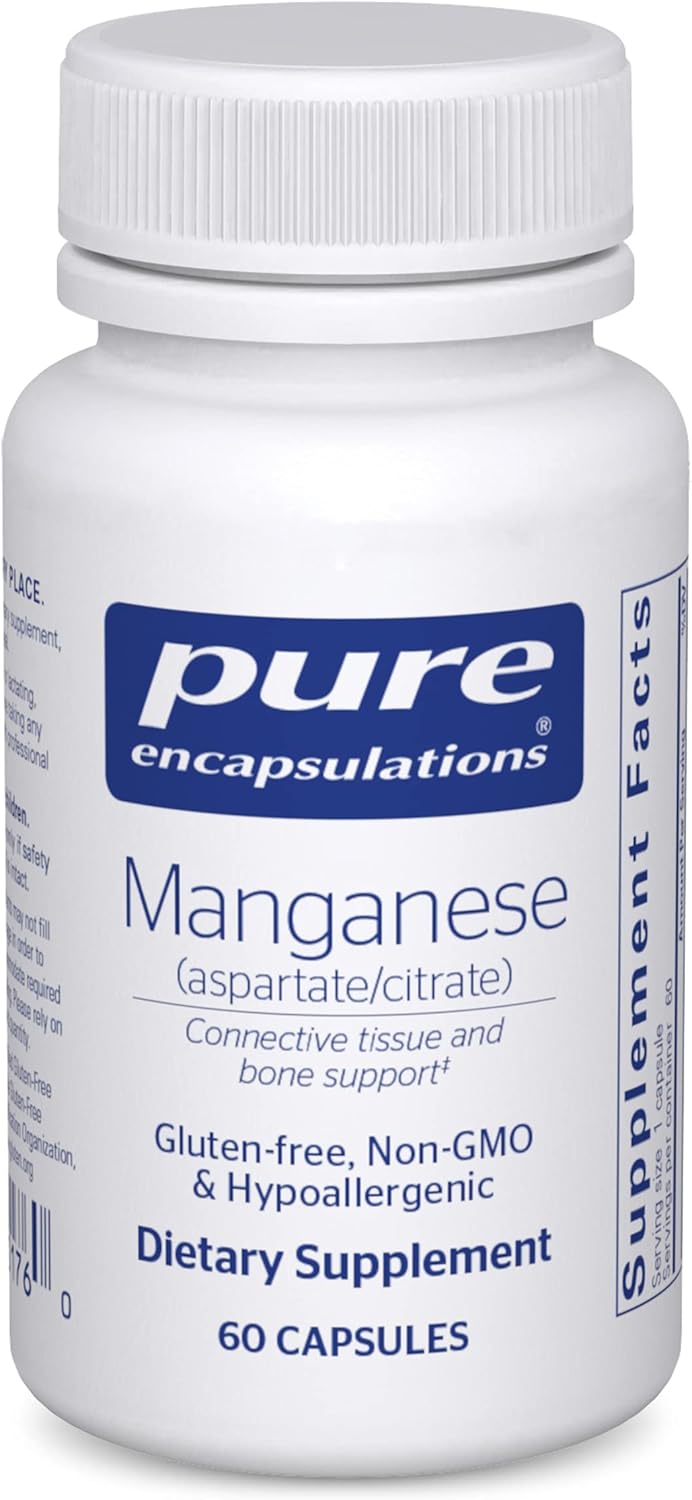 Hypoallergenic Manganese Supplement for Connective Tissue and Bones - 60 Capsules