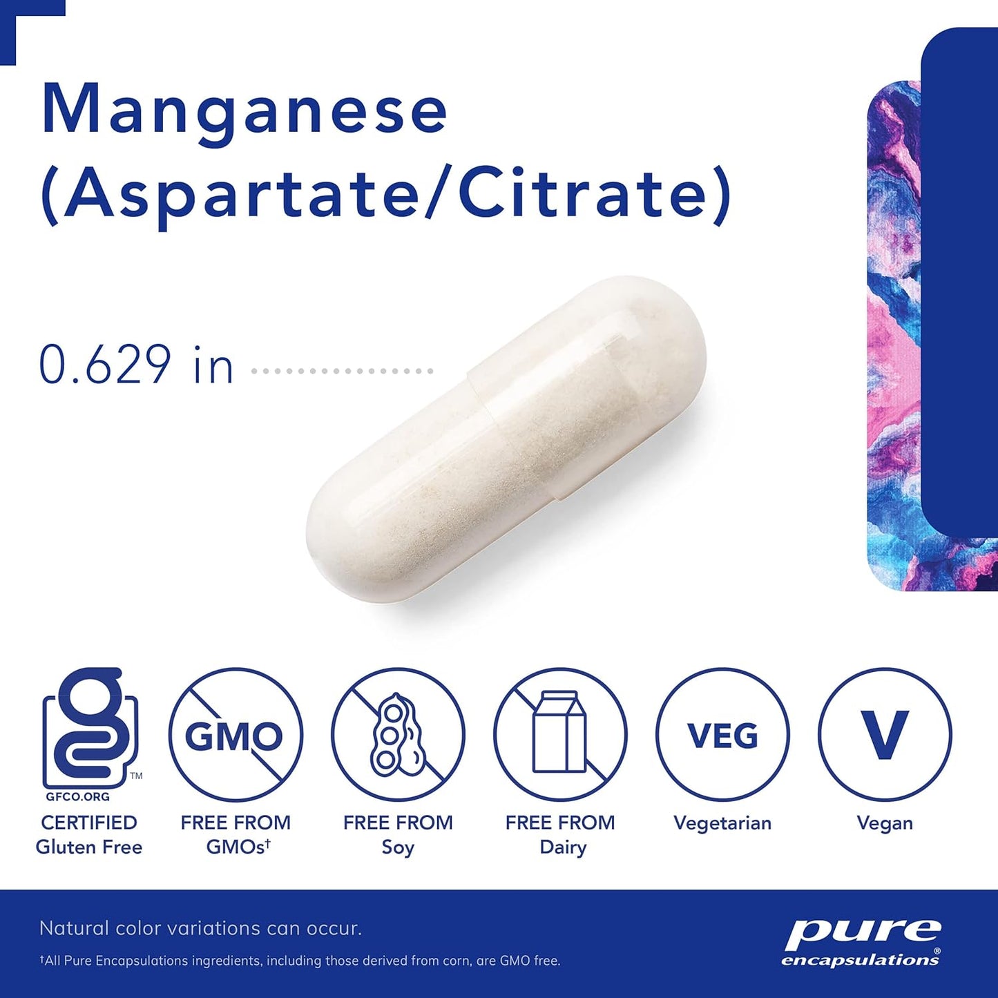 Hypoallergenic Manganese Supplement for Connective Tissue and Bones - 60 Capsules