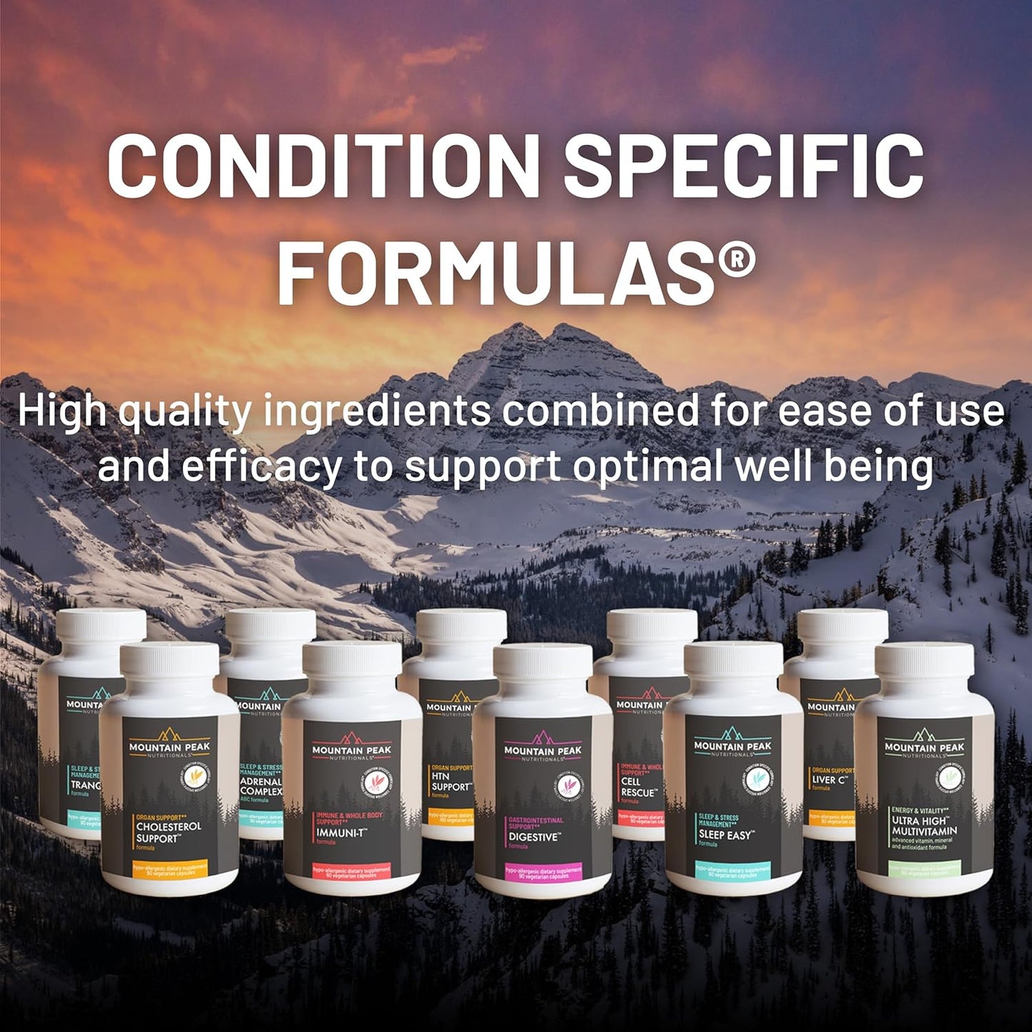 Hypoallergenic Organ Supplement for Healthy Blood Pressure - Mountain Peak Nutritionals HTN Support with Rauwolfia & Magnesium (90 Capsules)