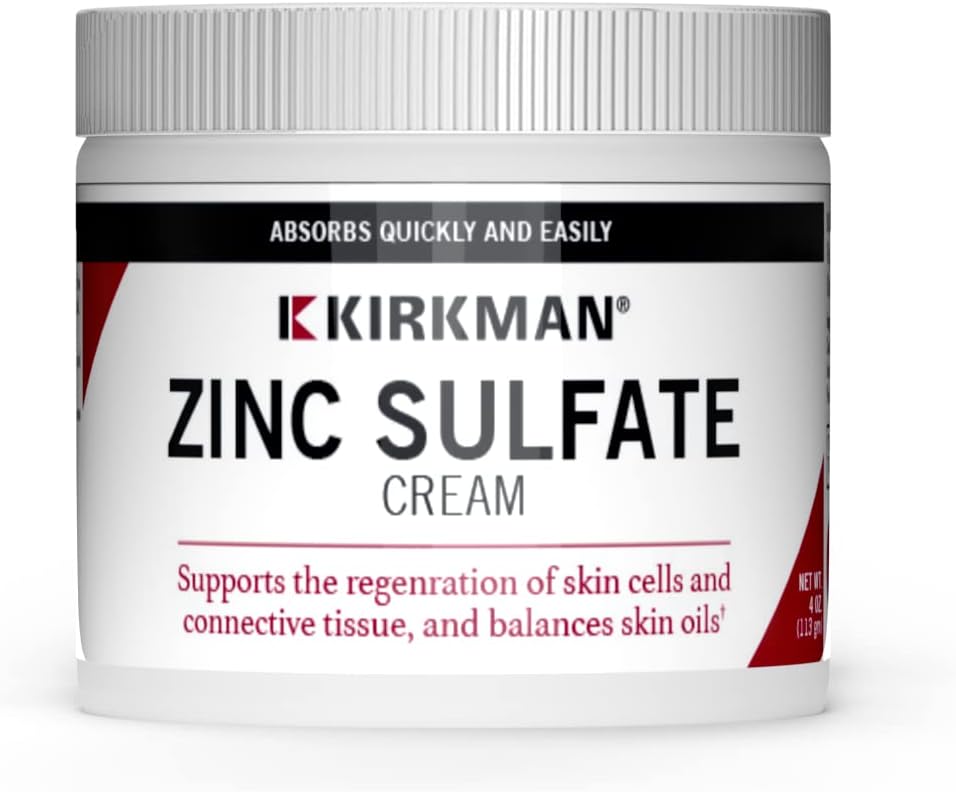 Hypoallergenic Zinc Sulfate Cream - Fast-Absorbing Topical Solution - 4 fl oz - 10% Zinc Sulfate