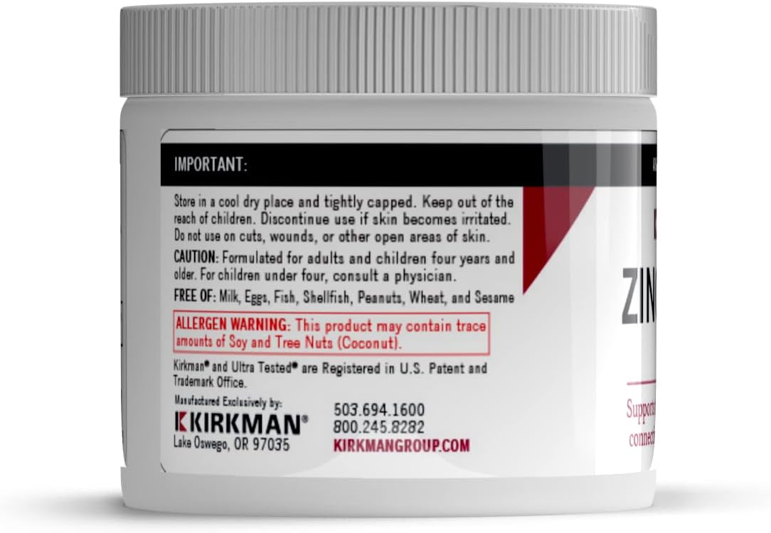 Hypoallergenic Zinc Sulfate Cream - Fast-Absorbing Topical Solution - 4 fl oz - 10% Zinc Sulfate