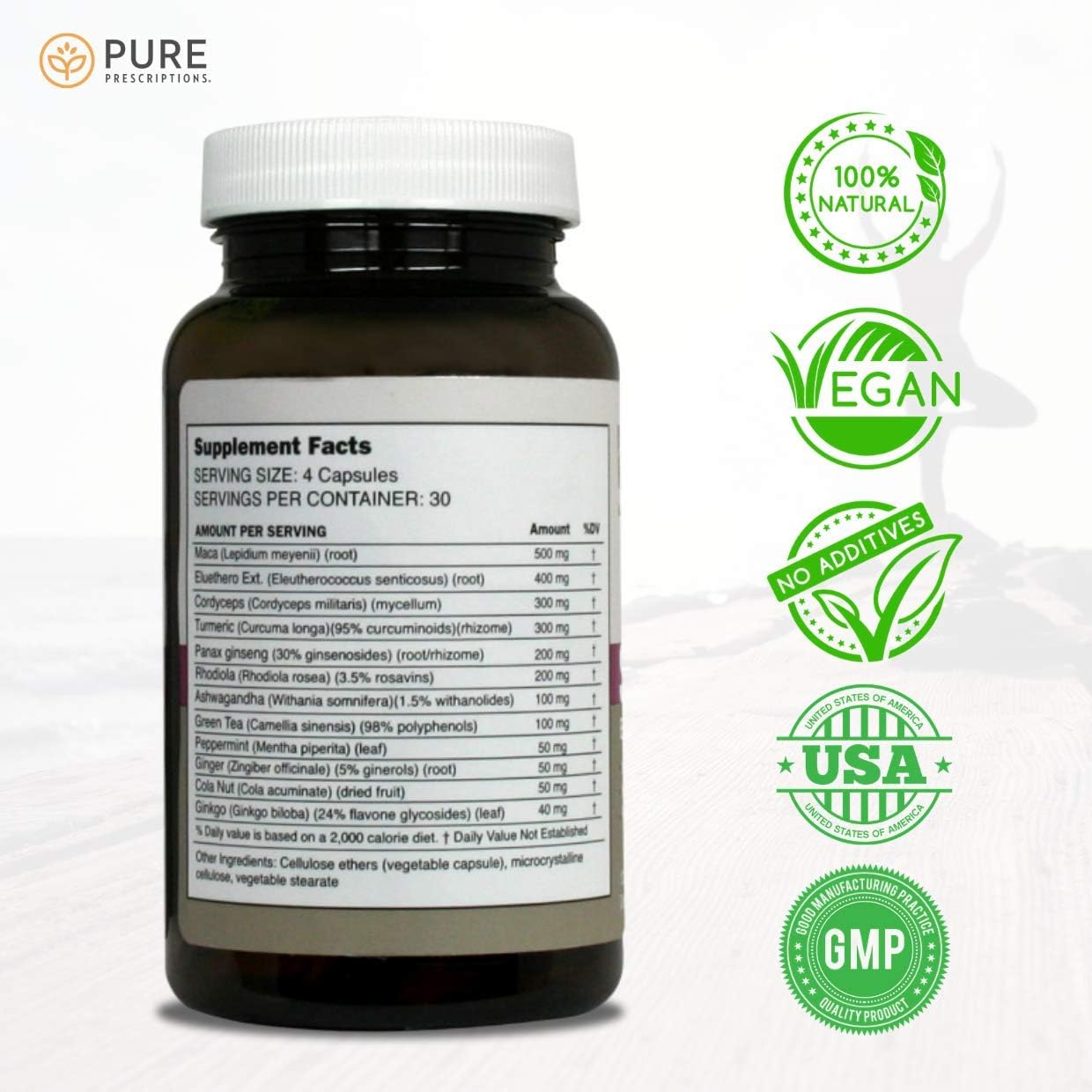 Iagen Professional SR Stamina Supplement with Maca Root Powder and Ashwagandha - Energy, Stamina, Athletic Performance, Memory Support - 120 Capsules