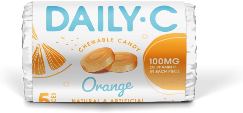 Iconic Candy Vitamin C Orange Chewables | 100MG Per Piece | Delicious Daily C Supplement