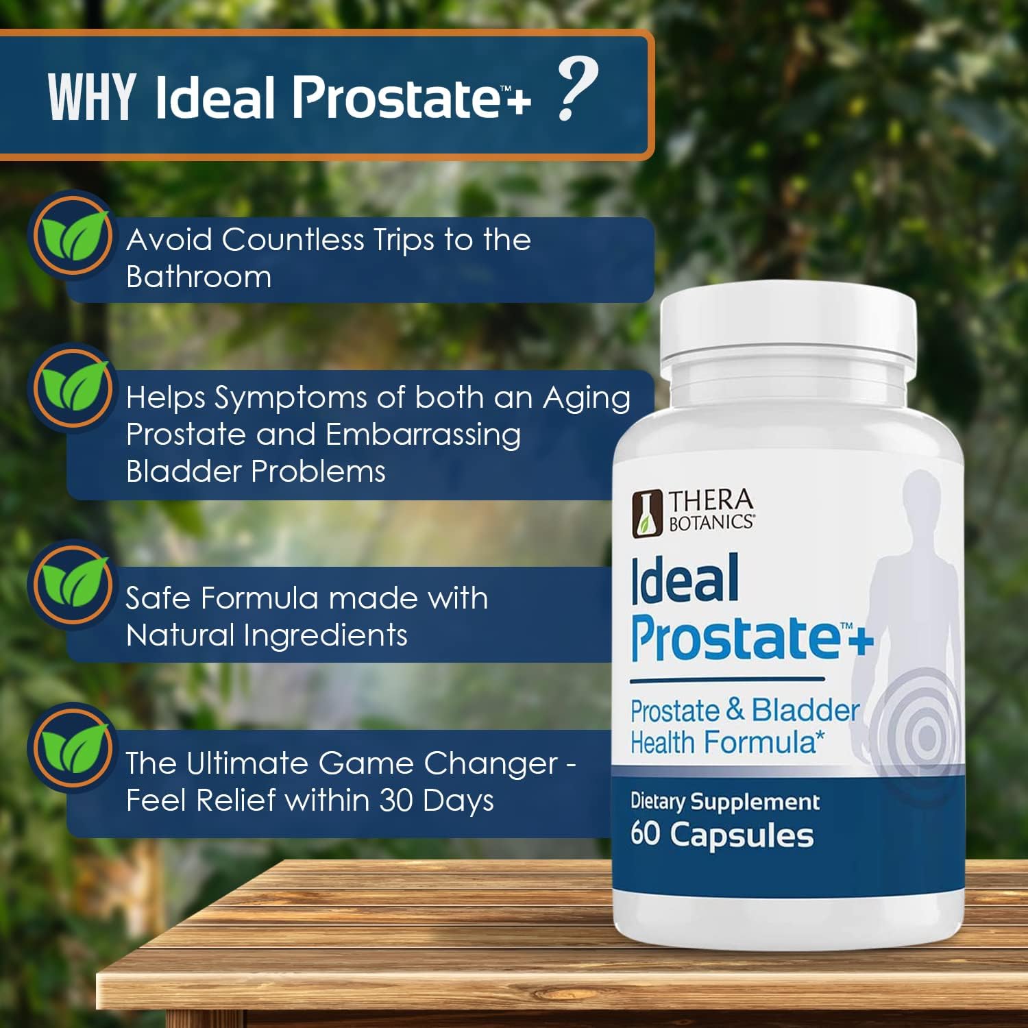 Ideal Prostate Plus Therabotanics Advanced Men's Prostate Support with Saw Palmetto and Lycopene for Natural Relief