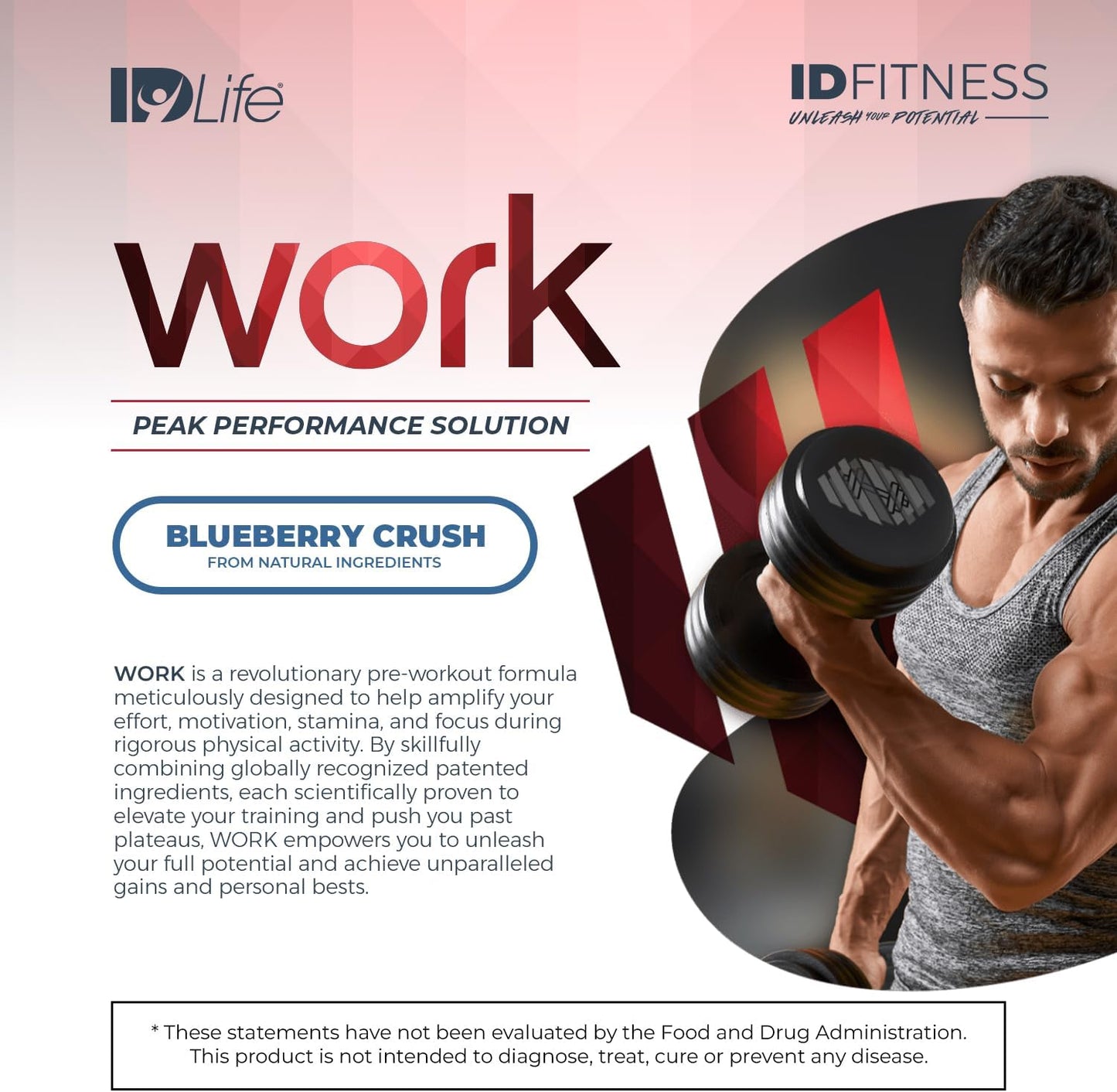 IDLife Blueberry Crush Pre-Workout Powder - Boost Performance, Motivation, and Focus - 15 Sticks