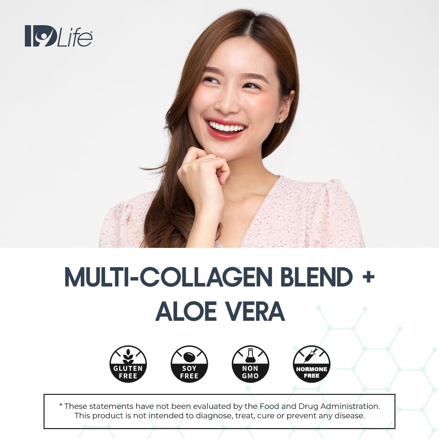IDLife Collagen+ Powder Drink - Multi-Collagen Blend with Fulvic Acid & Aloe Vera - Supports Healthy Hair, Skin, Nails, Joints & Gut - 20 Servings, 200g