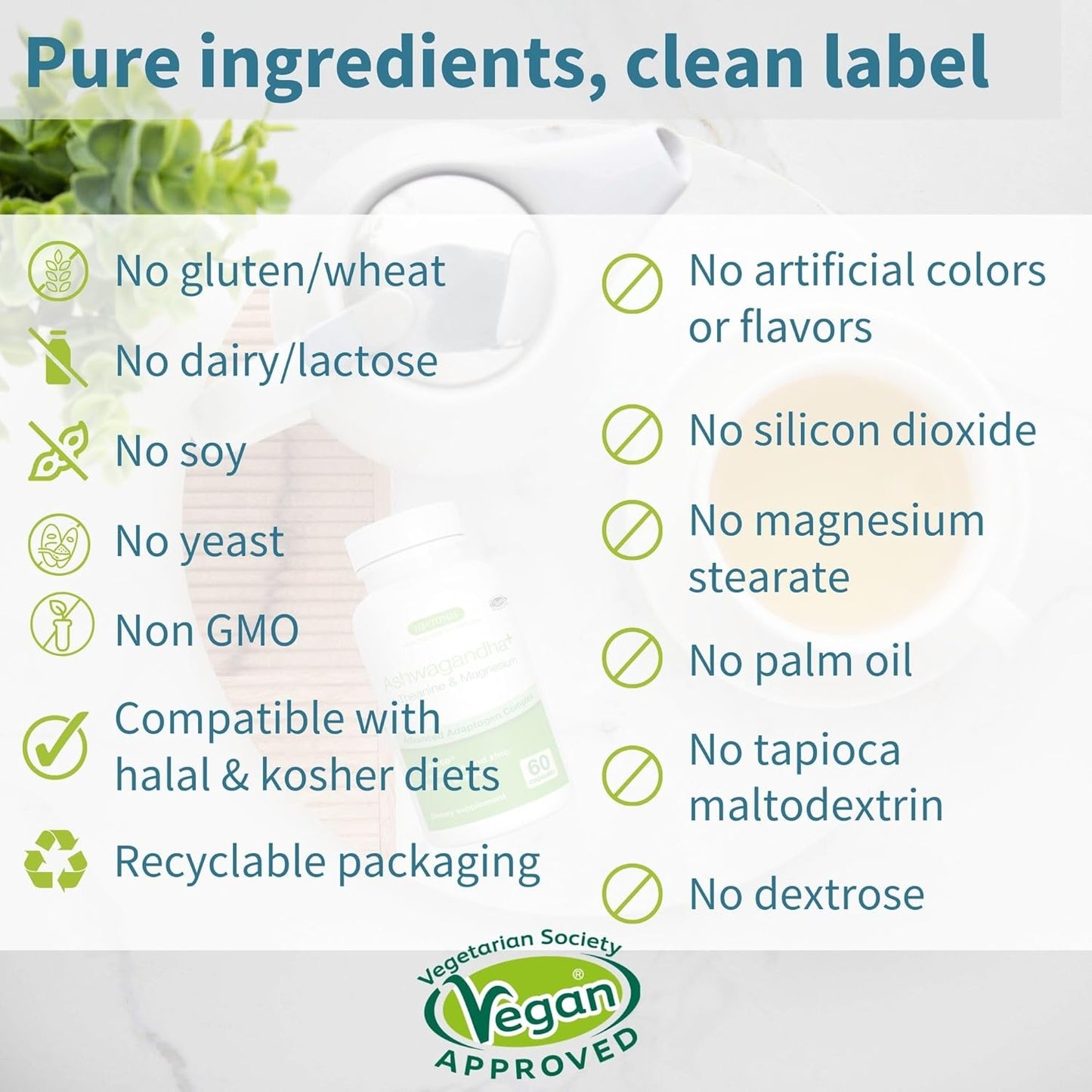 Igennus Advanced Ashwagandha KSM-66, L-Theanine, Magnesium & More for Stress Support - 60 Vegan Capsules