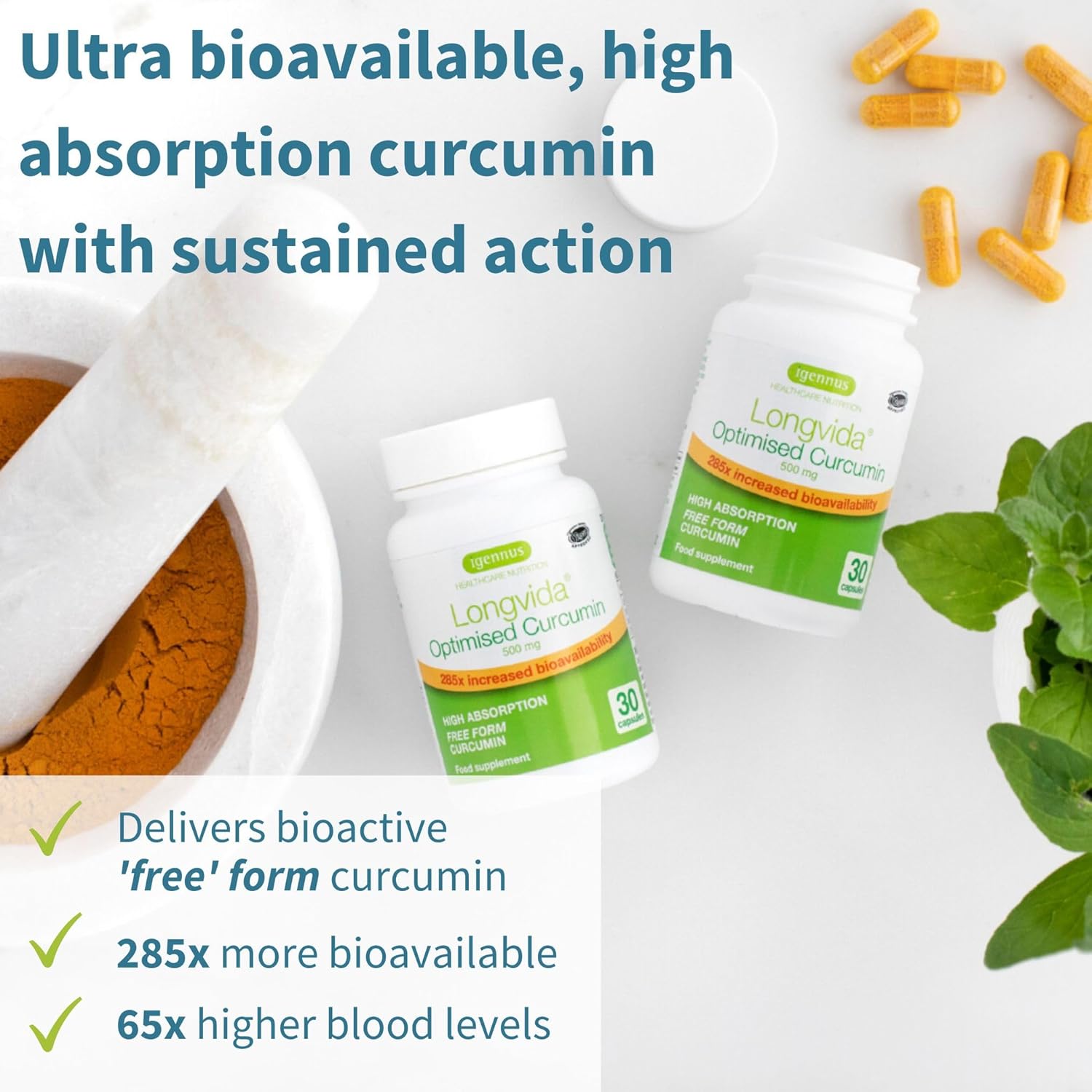 Igennus Healthcare Nutrition Liposomal Vitamin C & Zinc + Longvida Curcumin Bundle - High Absorption Immune Support Complex