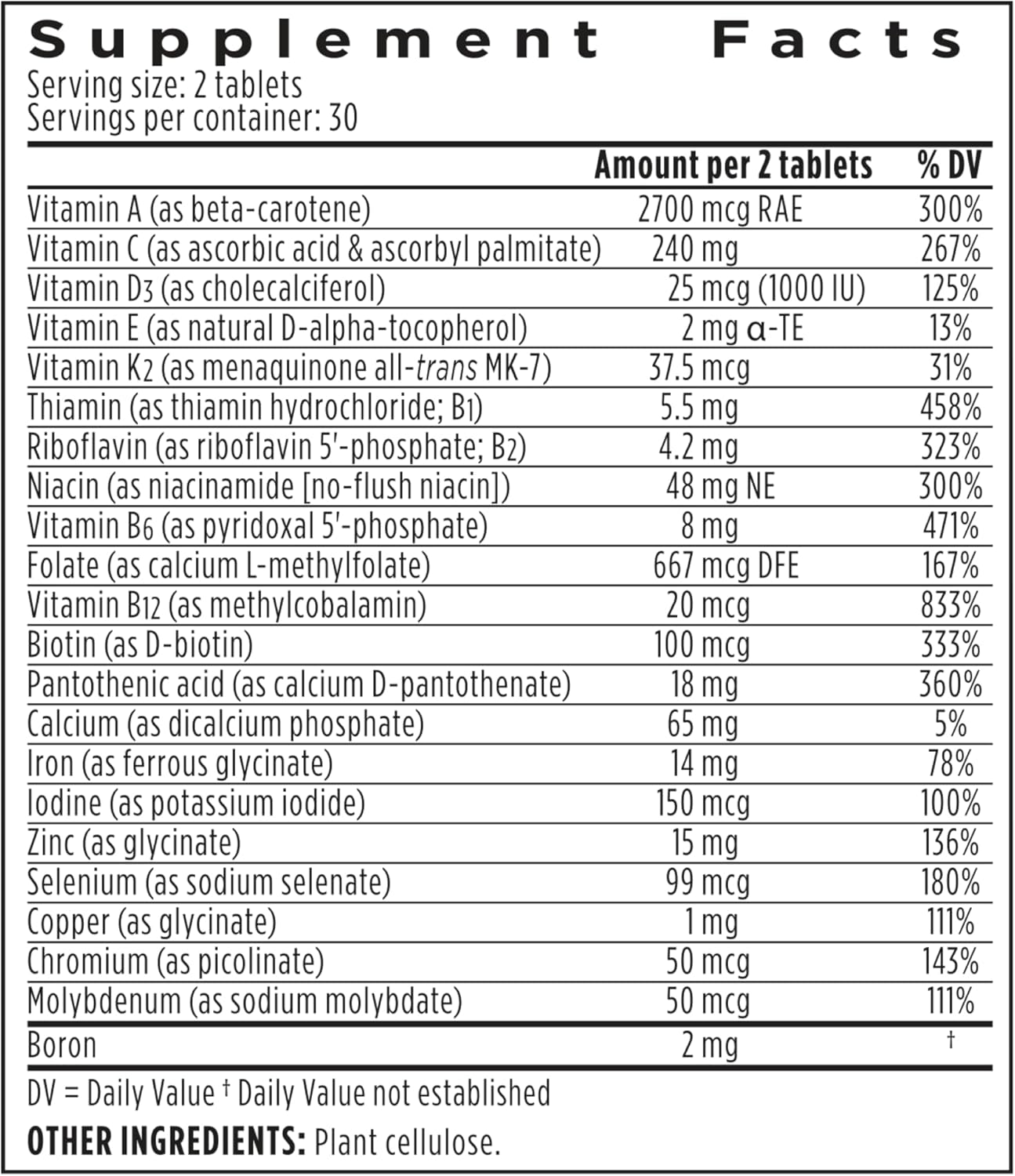 Igennus Women's Multivitamin with Methylated Folate for MTHFR, Iron, Non-GMO, Halal - 60 Vegan Tablets