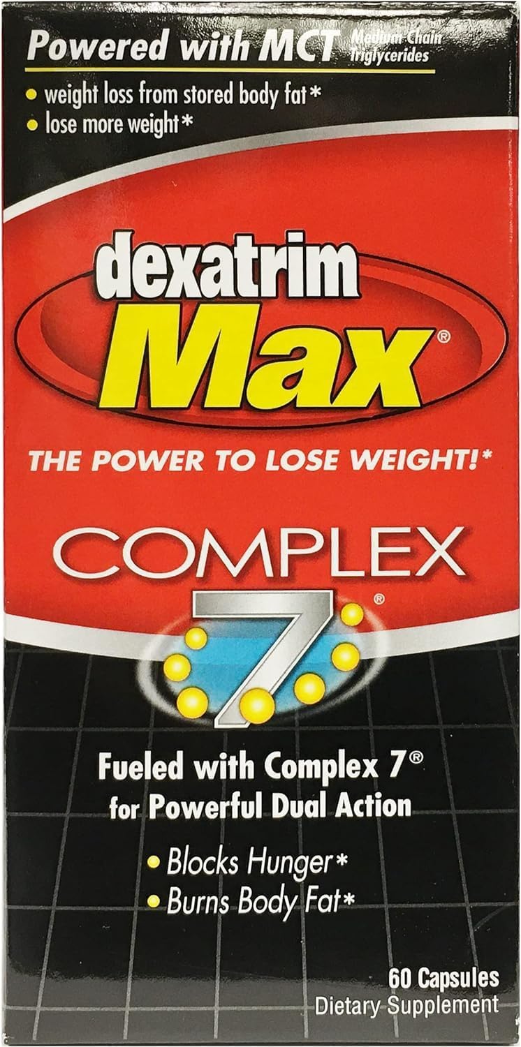 ILIOS Dexatrim Max Complex-7: Energy-Boosting Weight Loss Capsules with 7 Healthy Ingredients - 60 Capsules, 2 Pack