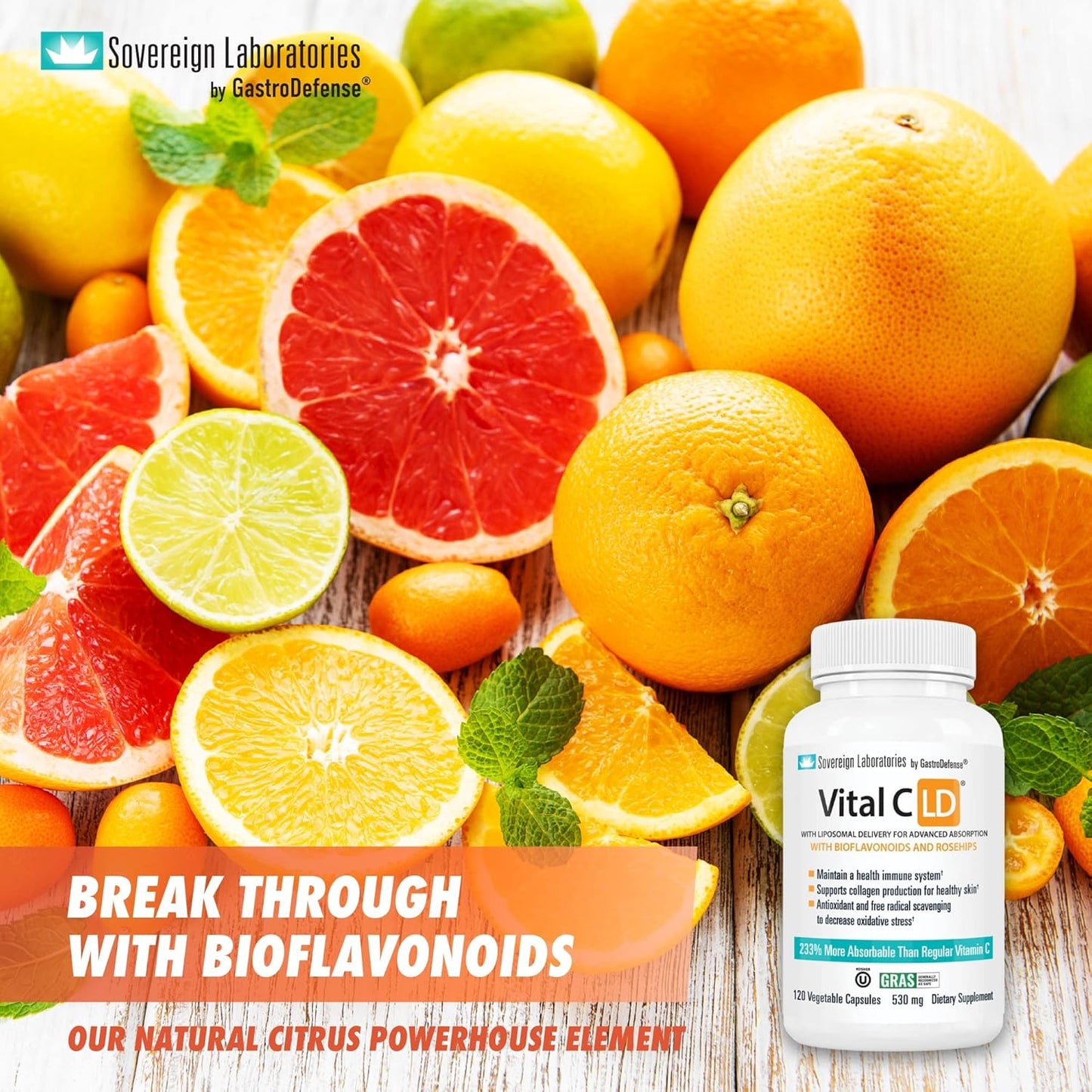 Immune-Boosting Colostrum-LD and Vitamin C Bundle - Support Gut Health and Immunity with Rosehips and Bioflavonoids - 94 Days Supply