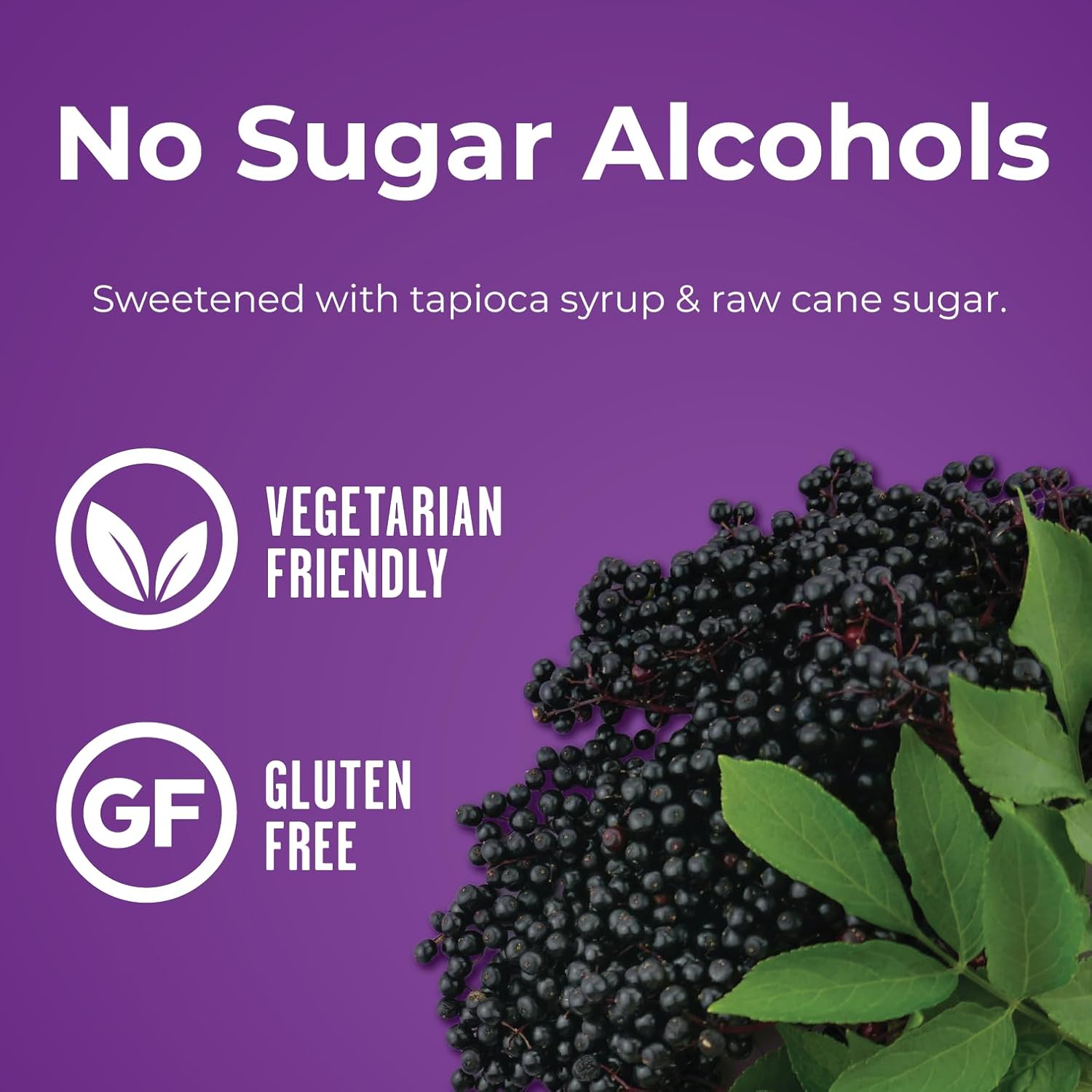 Immune-Boosting Elderberry Gummies with Vitamin C and Zinc - Gluten-Free and Vegetarian - 45 Day Supply