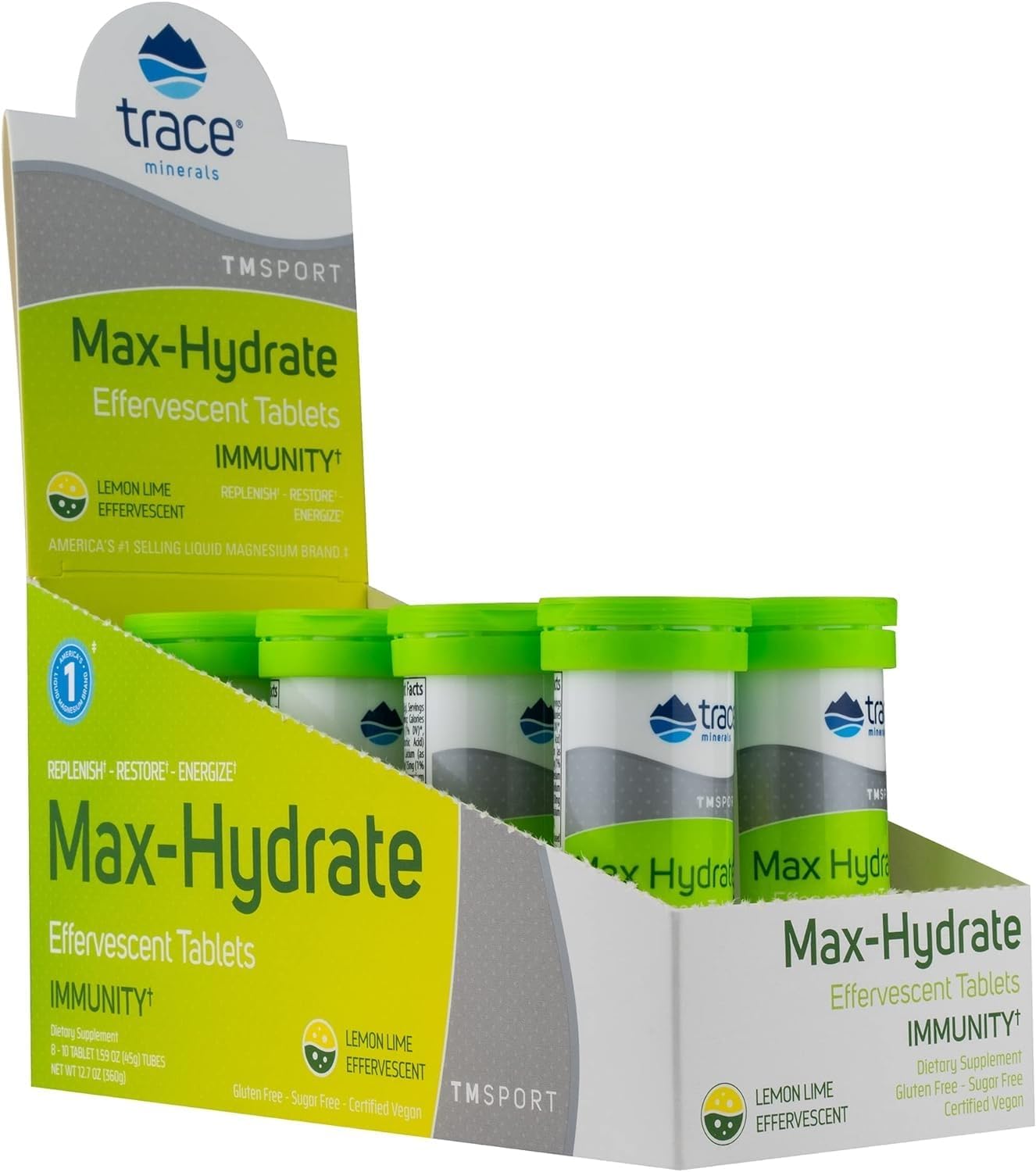 Immune-Boosting Electrolyte Drink Supplement for Hydration & Muscle Cramp Relief - Lemon Lime Flavor, 80 Servings
