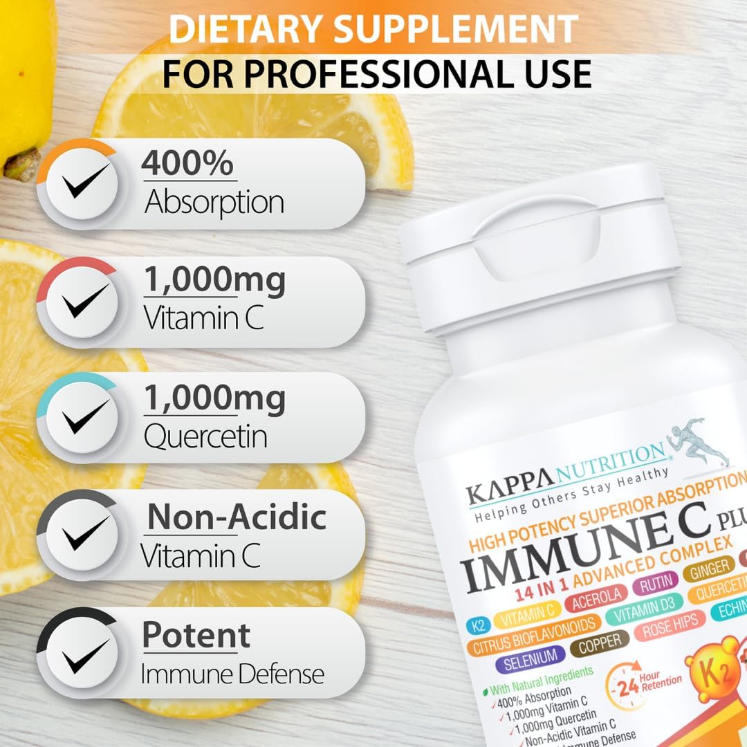 Immune Boosting Supplement with Quercetin, Vitamin C, Zinc, and Vitamin D3 - 60 Count