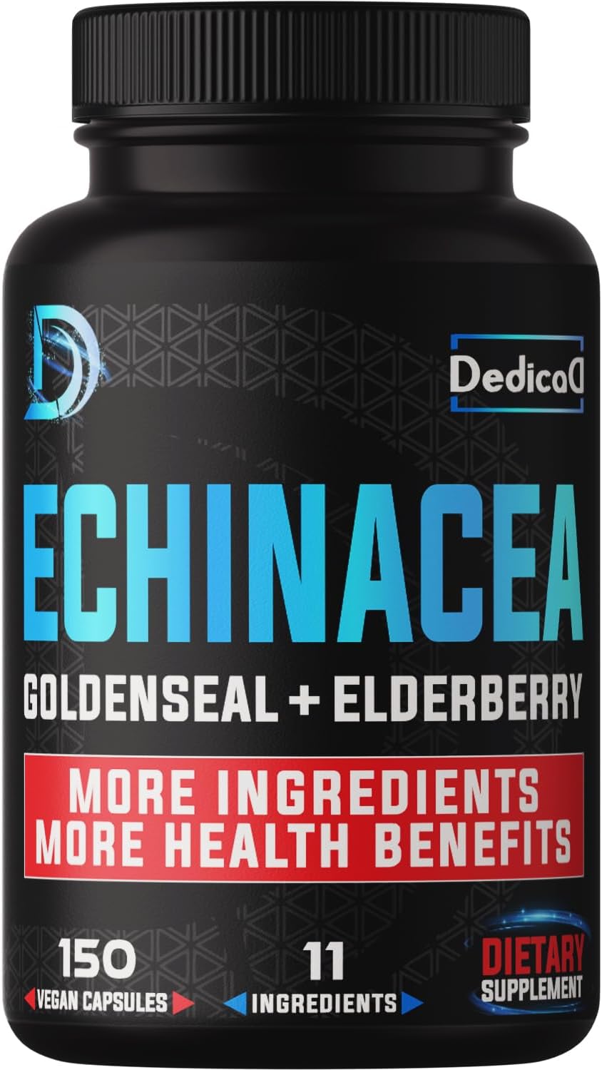 Immune Defense Support Supplement - 11 Herb Blend with Echinacea, Goldenseal, Elderberry - 5 Month Supply - 150 Capsules