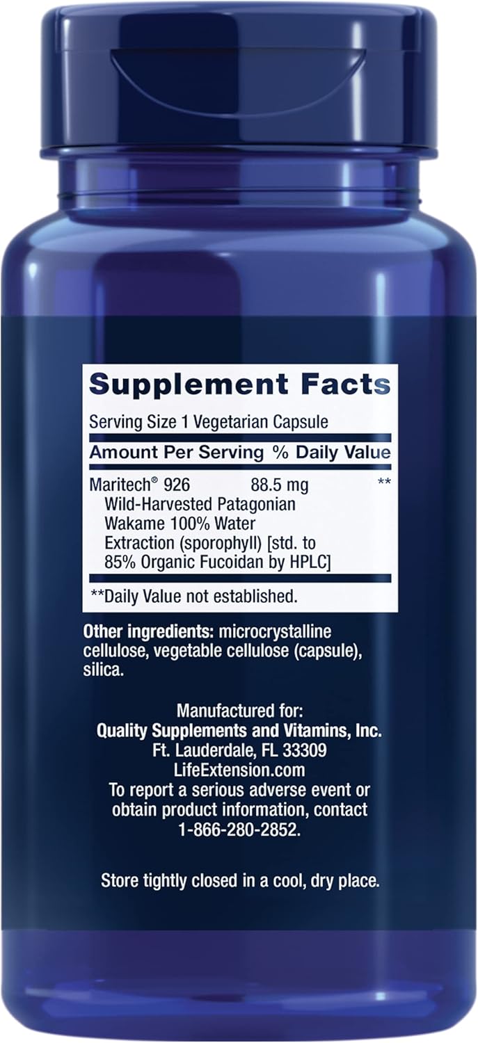 Immune Function Support: Life Extension Optimized Fucoidan with Maritech® 926, 60 Capsules, Gluten-Free, Non-GMO, Vegetarian