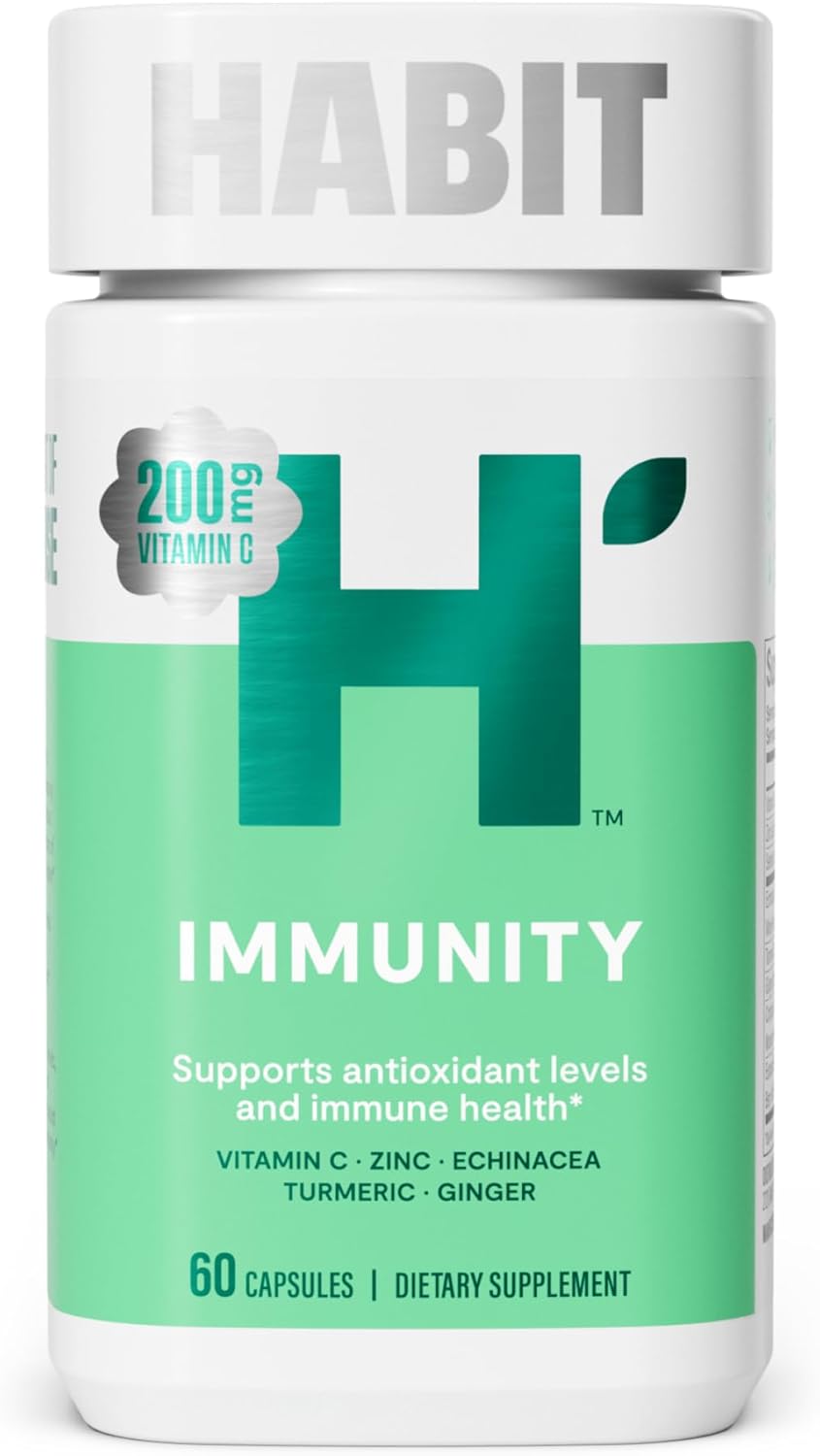Immune Health Boost Supplement - Echinacea, Elderberry, Turmeric, Zinc Blend (60 Capsules) - Vegan, Non-GMO - Antioxidant Support