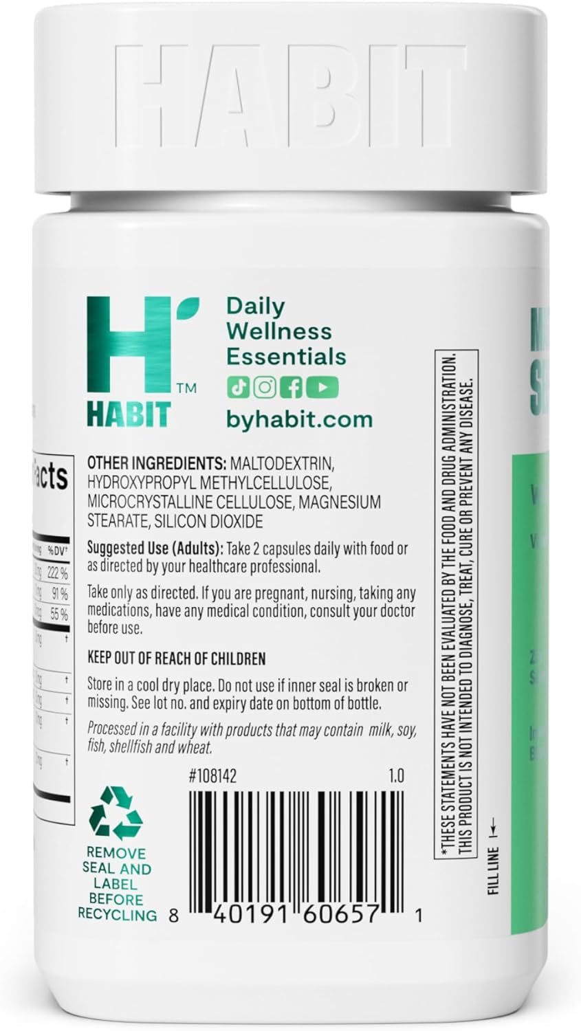 Immune Health Boost Supplement - Echinacea, Elderberry, Turmeric, Zinc Blend (60 Capsules) - Vegan, Non-GMO - Antioxidant Support