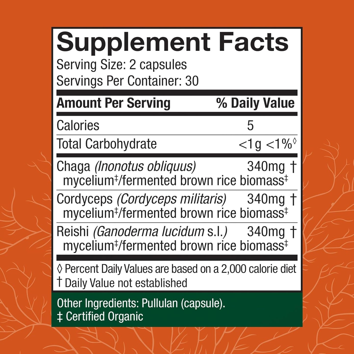Immune & Respiratory Support Mushroom Supplement - Herbal Lung Health with Chaga, Reishi, Cordyceps - 60 Capsules