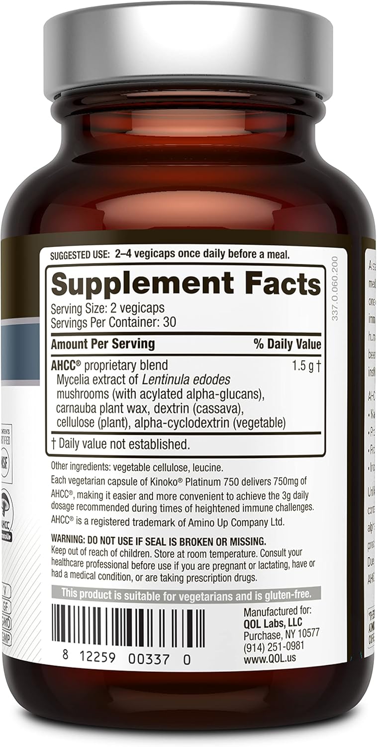 Immune Support and Resveratrol for Quality of Life - Kinoko Platinum AHCC Formula