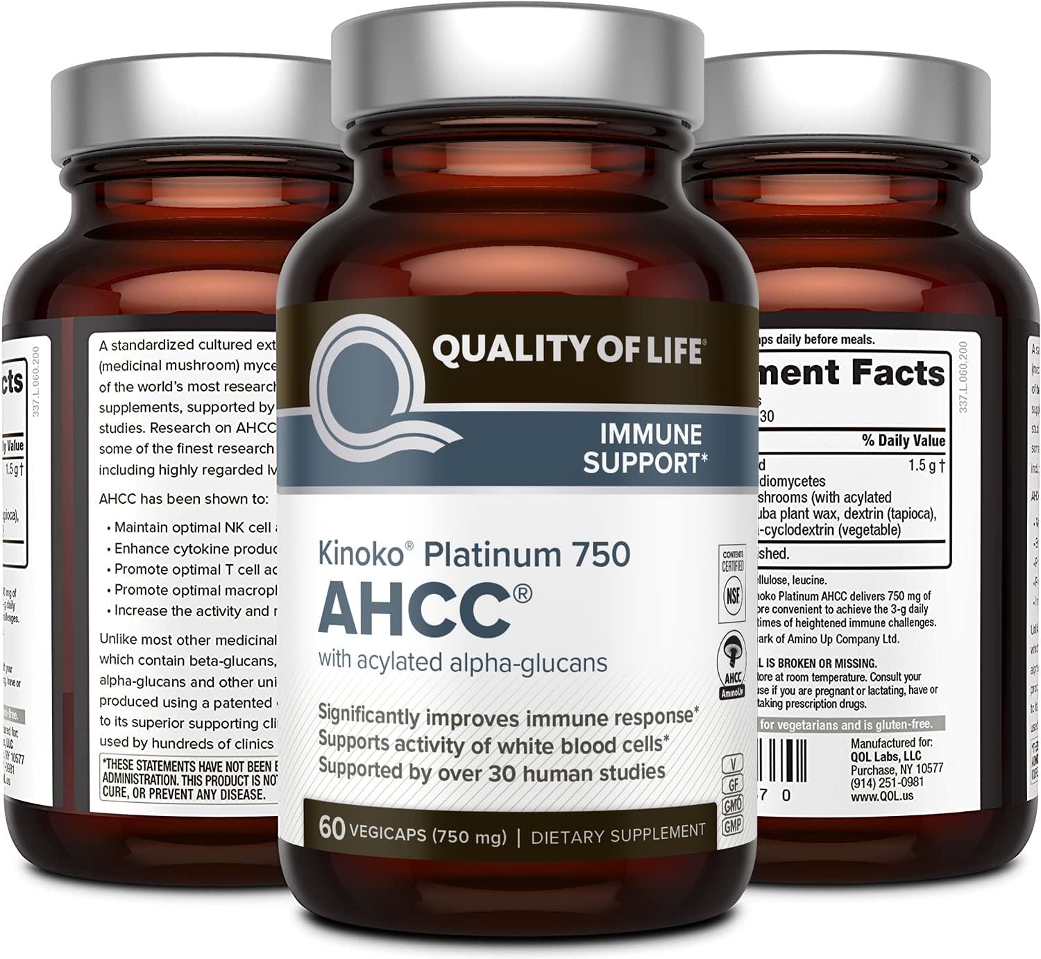 Immune Support and Resveratrol for Quality of Life - Kinoko Platinum AHCC Formula