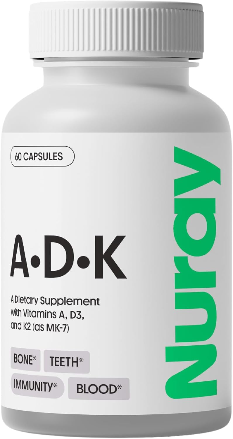 Immune Support & Bone Health Vitamin Complex with A, D3, & K2 - Vegetarian & Gluten Free - 60 Capsules