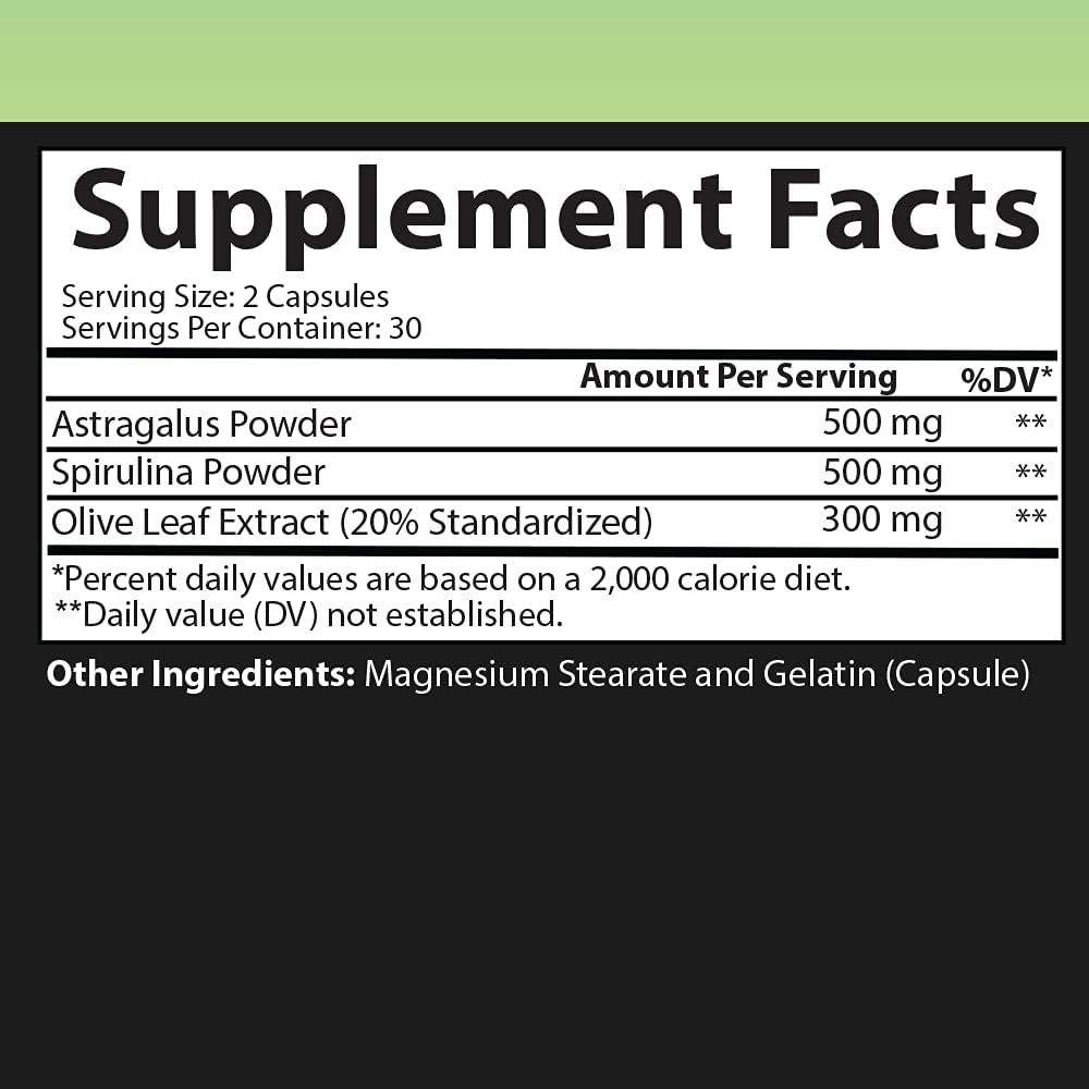 Immune Support Booster Formula with Spirulina & Olive Leaf Extract