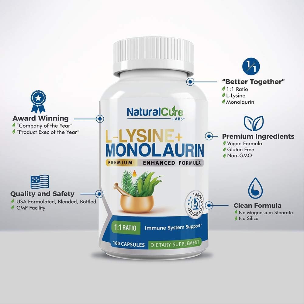 Immune Support Bundle: L-Lysine, Monolaurin, and More from Natural Cure Labs