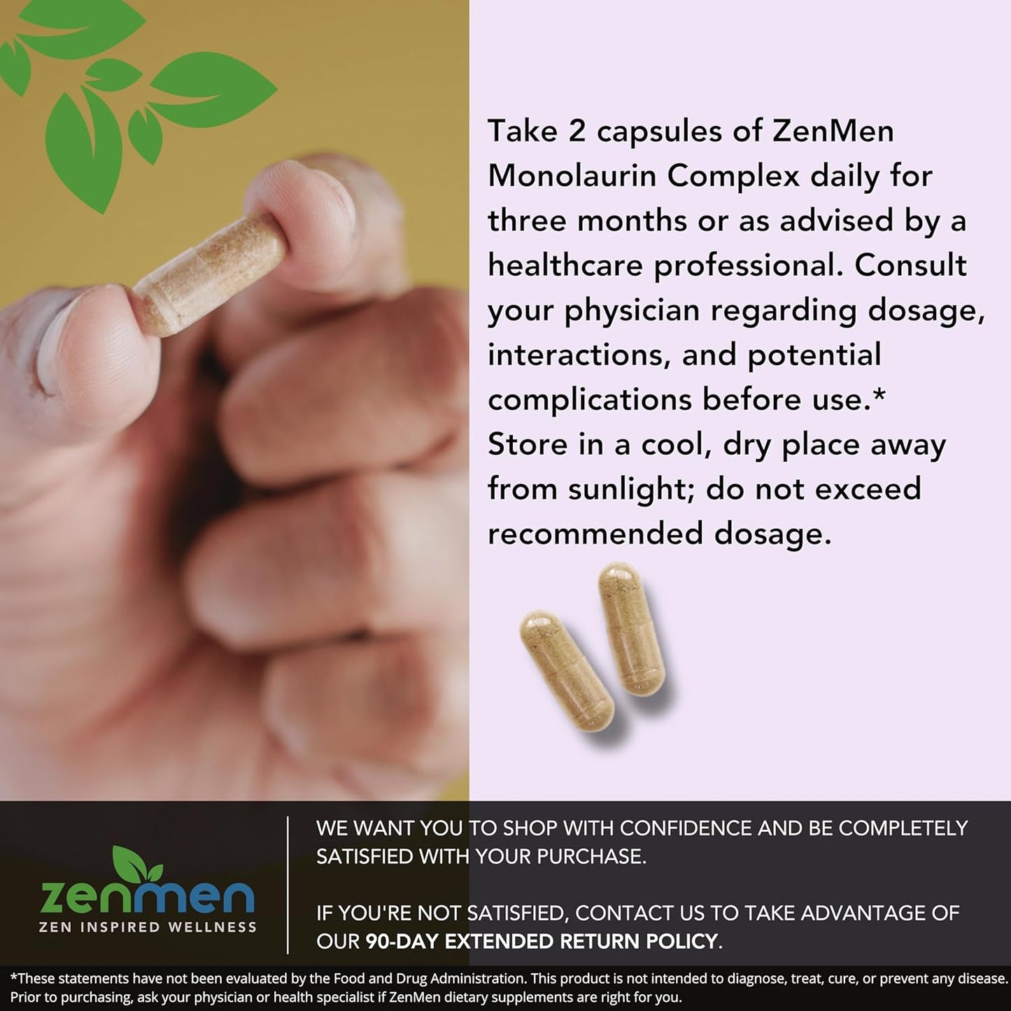 Immune Support Capsules with Monolaurin for Long-Term Protection from Tick Bites - Contains Lauric Acid, Astragalus, Cats Claw, Beta Glucan, Olive Leaf - Potent Formula