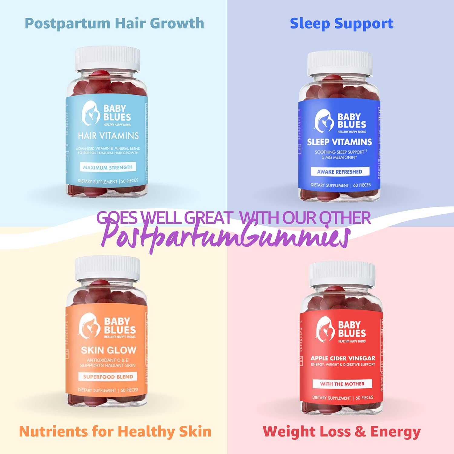 Immune Support Elderberry Gummies for Moms with Zinc & Vitamin C - Vegan, Gluten Free (60 Pieces)