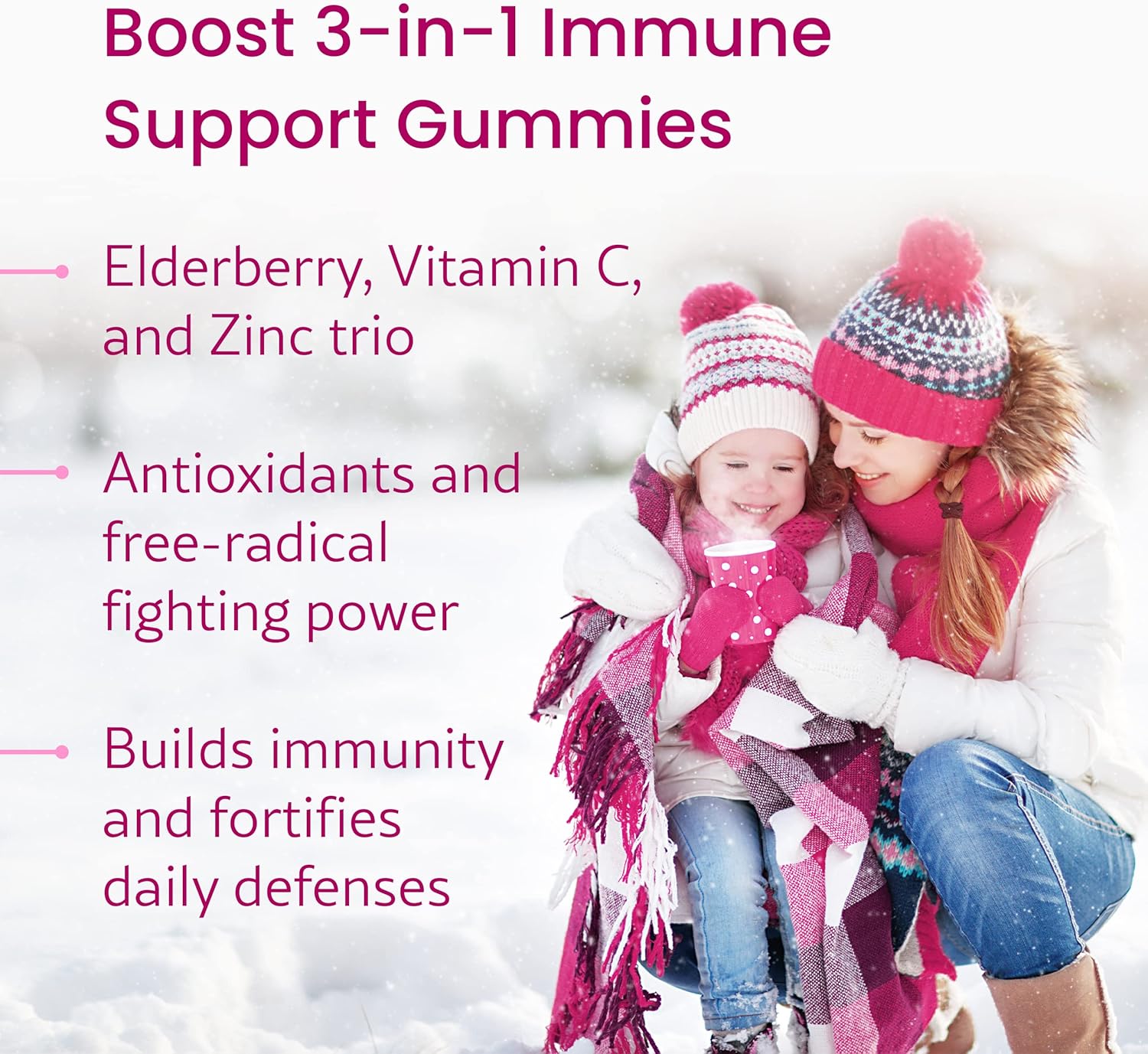 Immune Support Elderberry Gummies with Vitamin C - 3-Pack for Adults | Boosts Immunity with Zinc | Vegan, 180 Ct