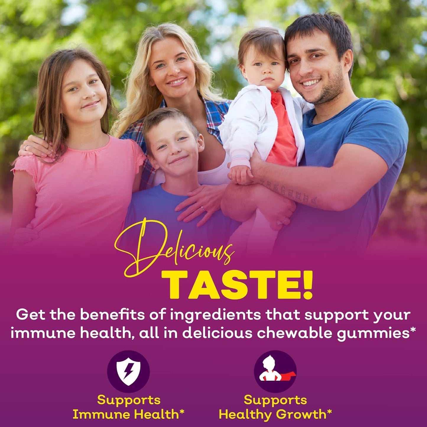 Immune Support Gummies for Kids with Elderberry, Black Seed Oil, Vitamin C & Zinc - Delicious Berry Flavor, 60 Gummies